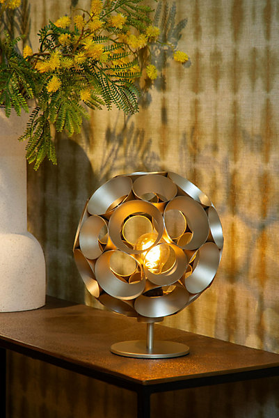 Lampe de table HANNELORE en métal avec 1xE27 - Or Mat / Laiton - Lucide