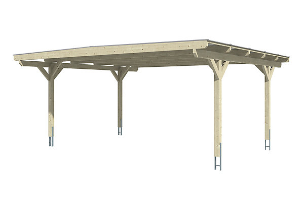 Carport SKAN HOLZ Odenwald 640x541cm, bois lamellé-collé, non traité