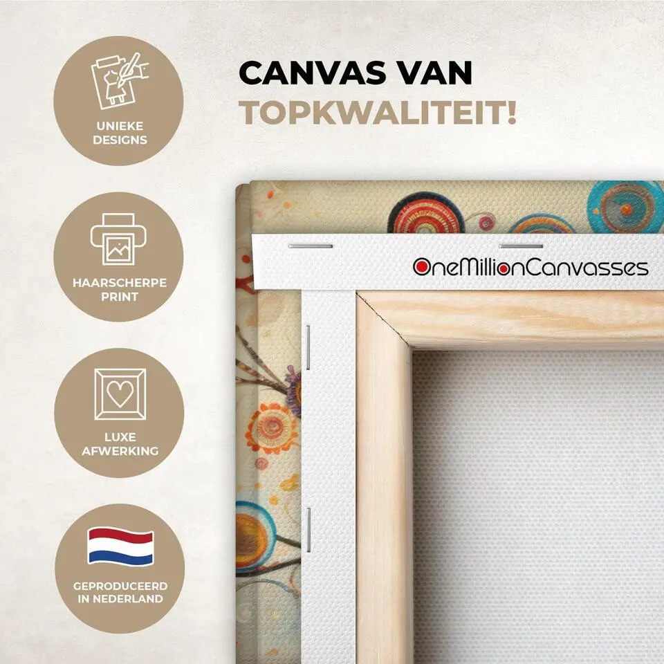 MuchoWow Canvas Schilderij 90x60cm Boom Tree of life Kleur