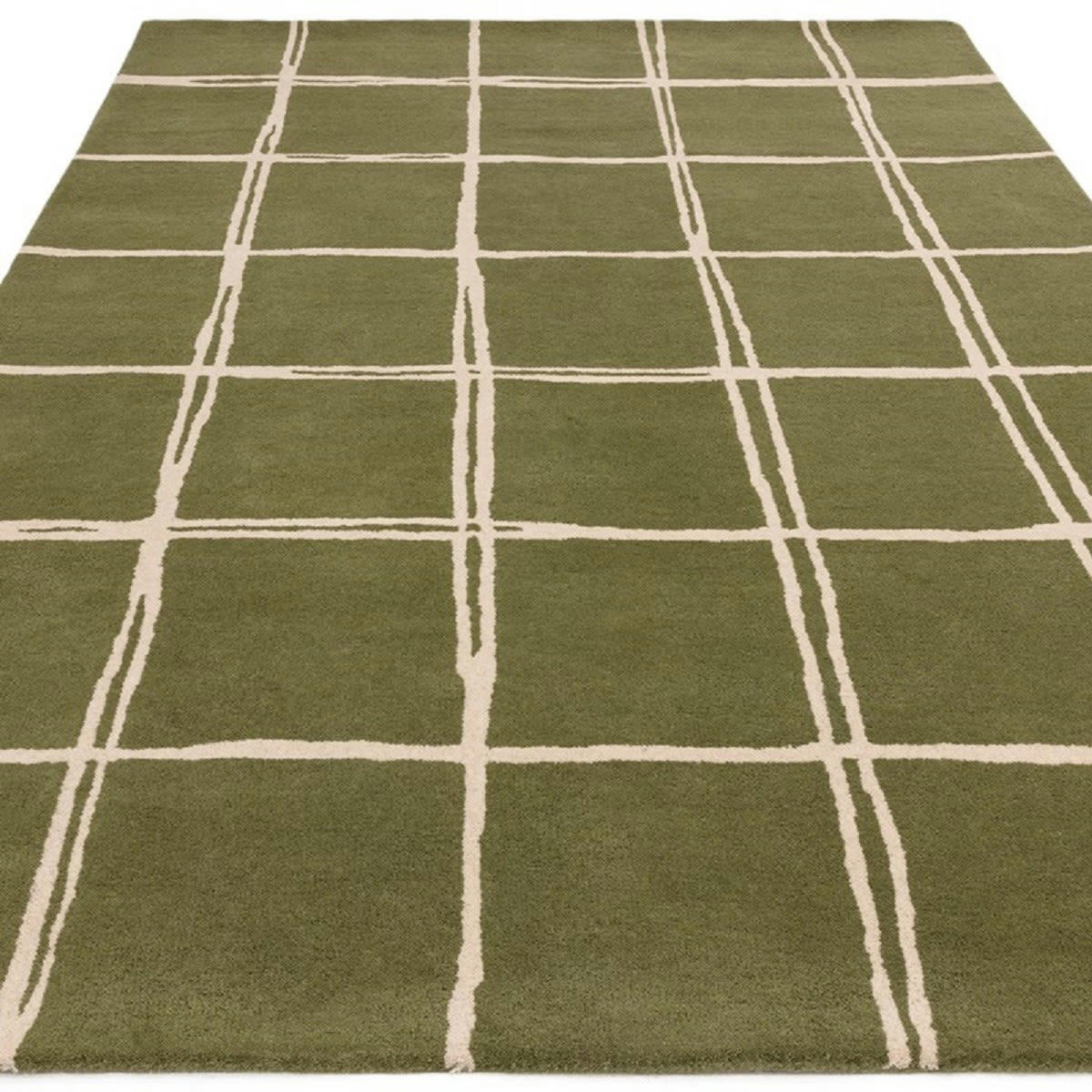 RENO - Tapis de salon en laine vert 200x290 cm