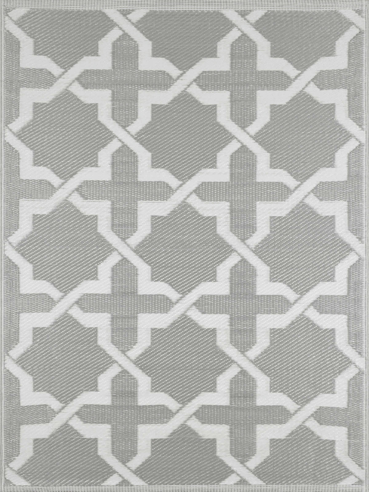SCOOBI - Tapis extérieur gris au motif azulejo 150x220