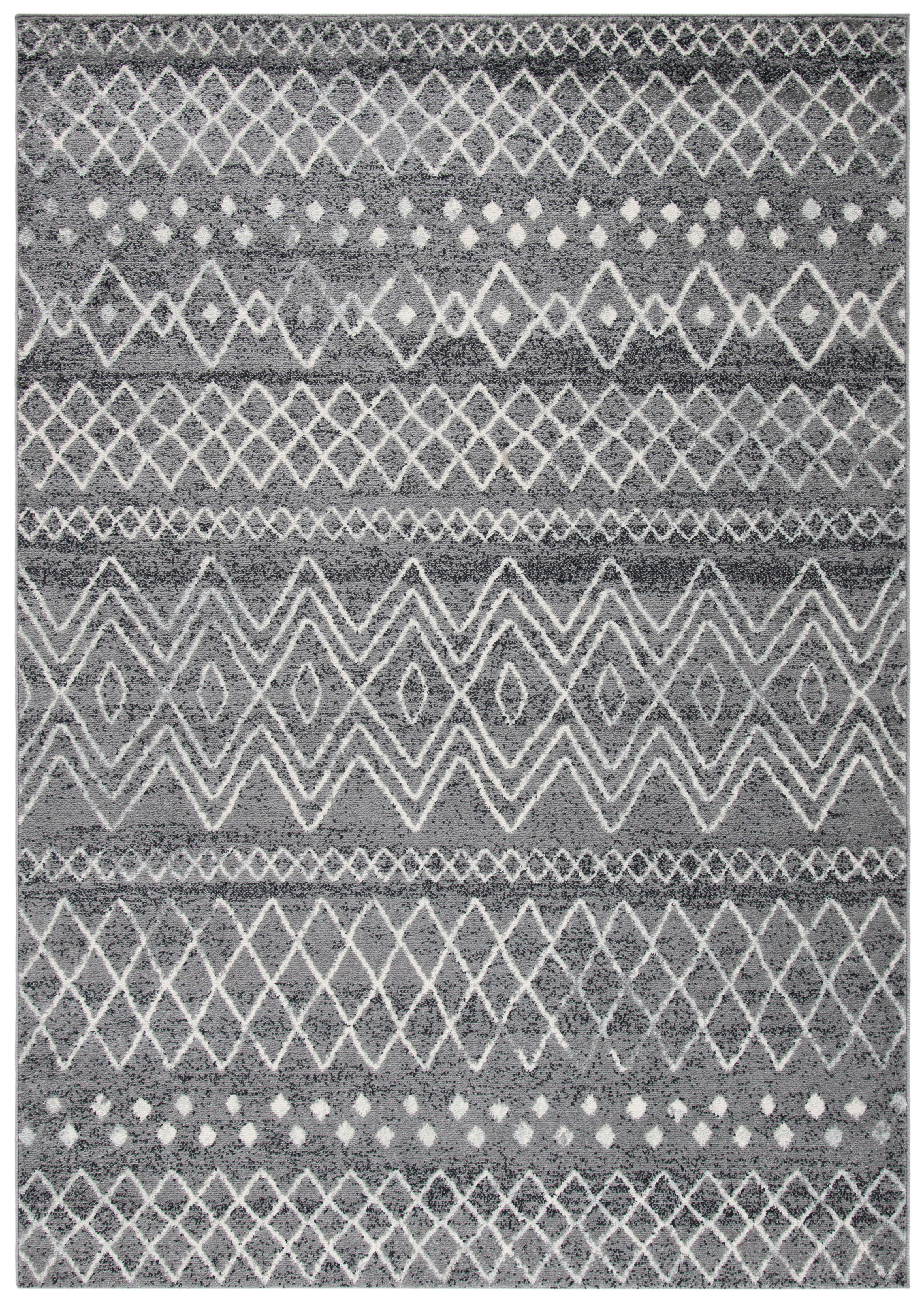 MADISON - Tapis de salon interieur en gris charbon & ivoire, 91 x 152 cm