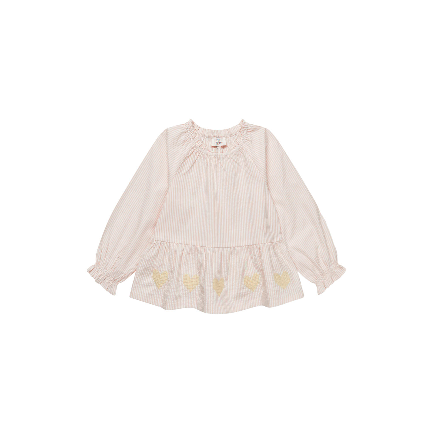 Seersucker LS Blouse w. Emb.
