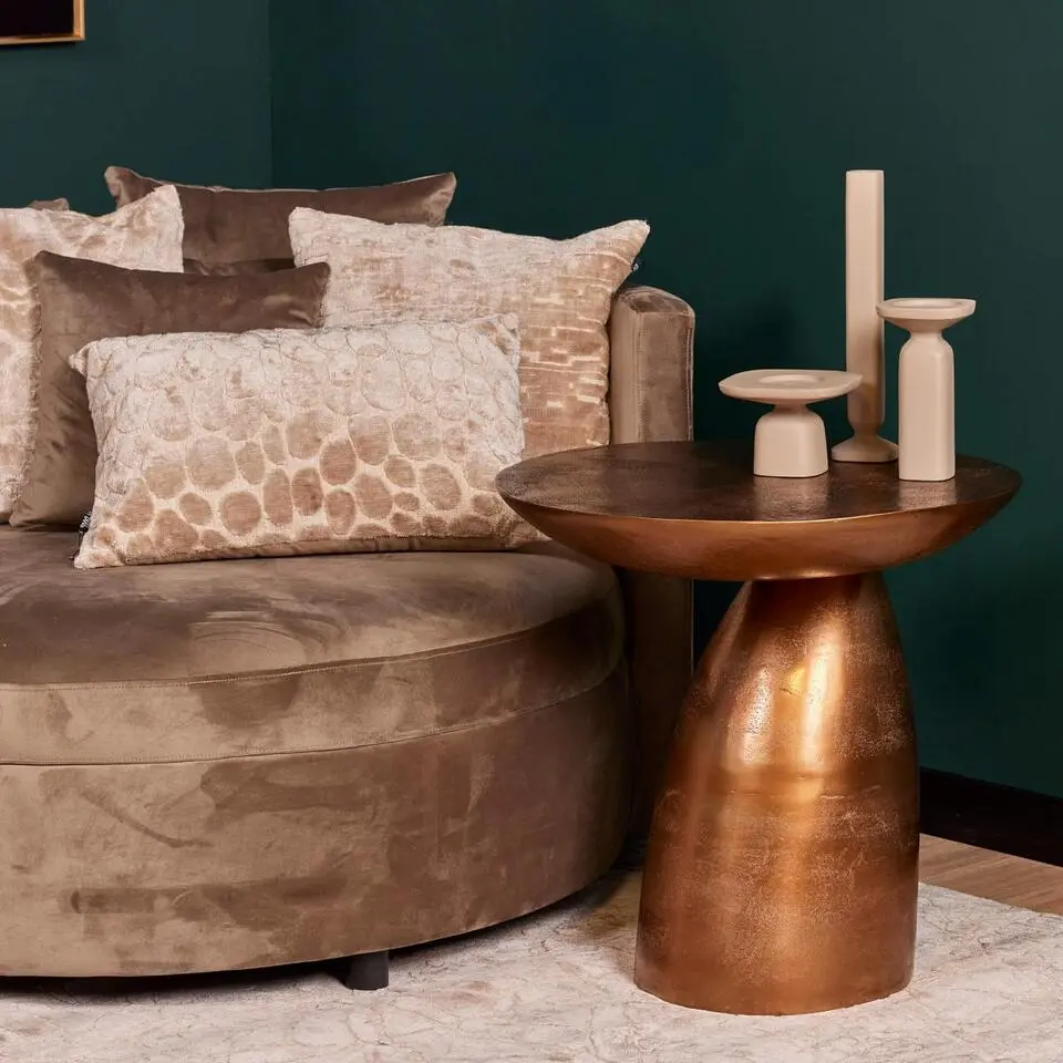 StarFurn - Ovale bijzettafel Jarah - 55 cm - koper/goud