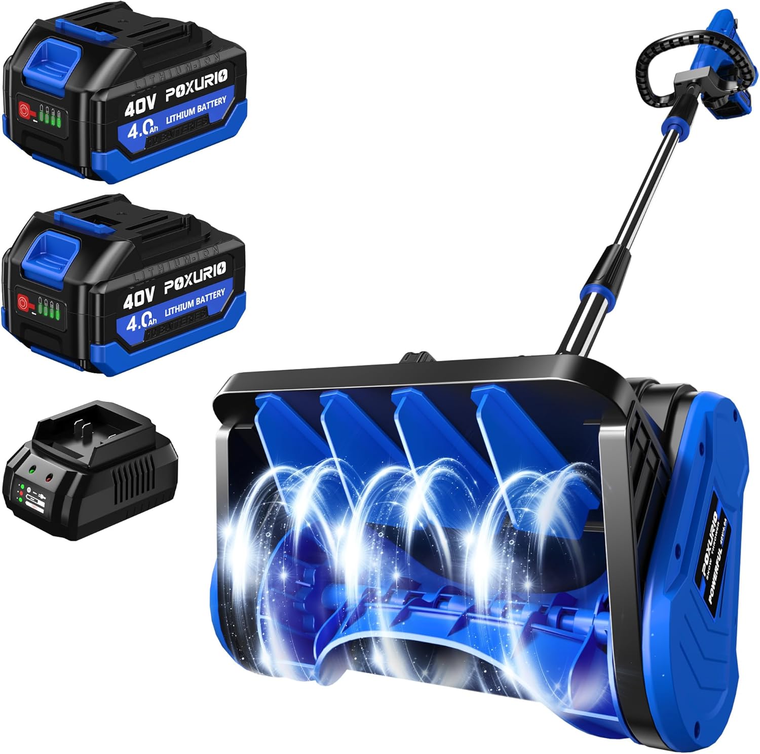 2 * 40V Electric Cordless Snow Shovel  13 Inch Brushless Electric Snow Blower with 2×4.0Ah Batteries & Fast Charger  13 Width  6 Depth  25FT Throw Distance Snow Shovel for Driveway  Patio