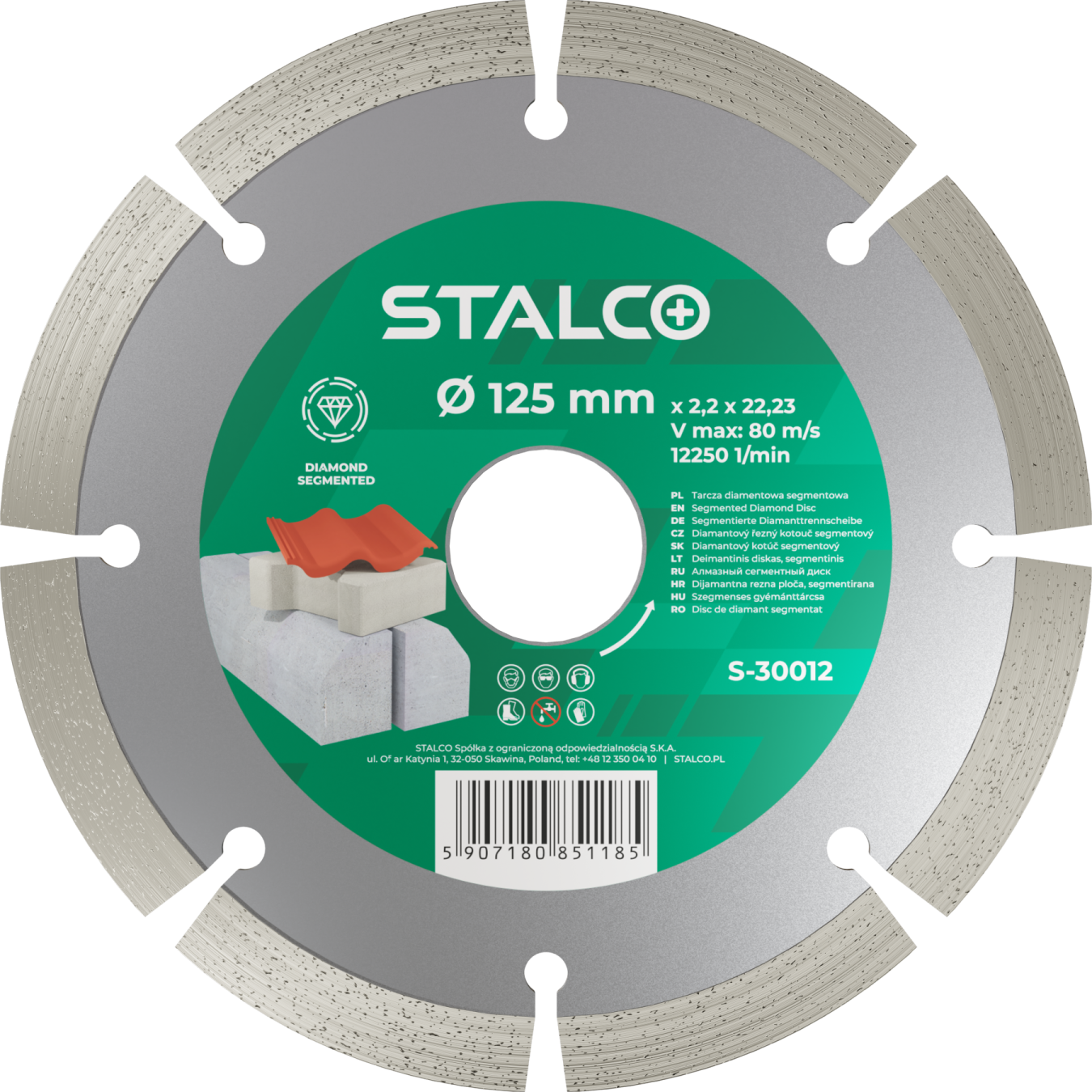 Tarcza diamentowa segmentowa ø115 x 2,0 x 22,23 mm STALCO S-30011