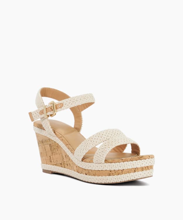 Kipling Ecru - Cork Wedge Sandals