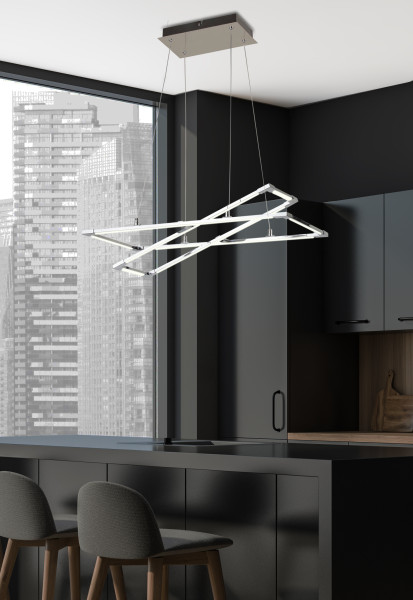 Lampa wisząca Kseros srebrno-biała LED 2x35W Neutralna biel 2600lm Apeti