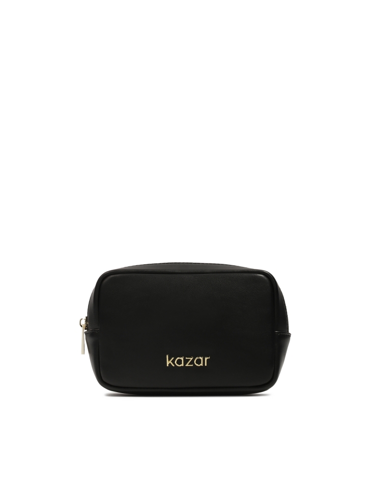 Small black travel makeup bag