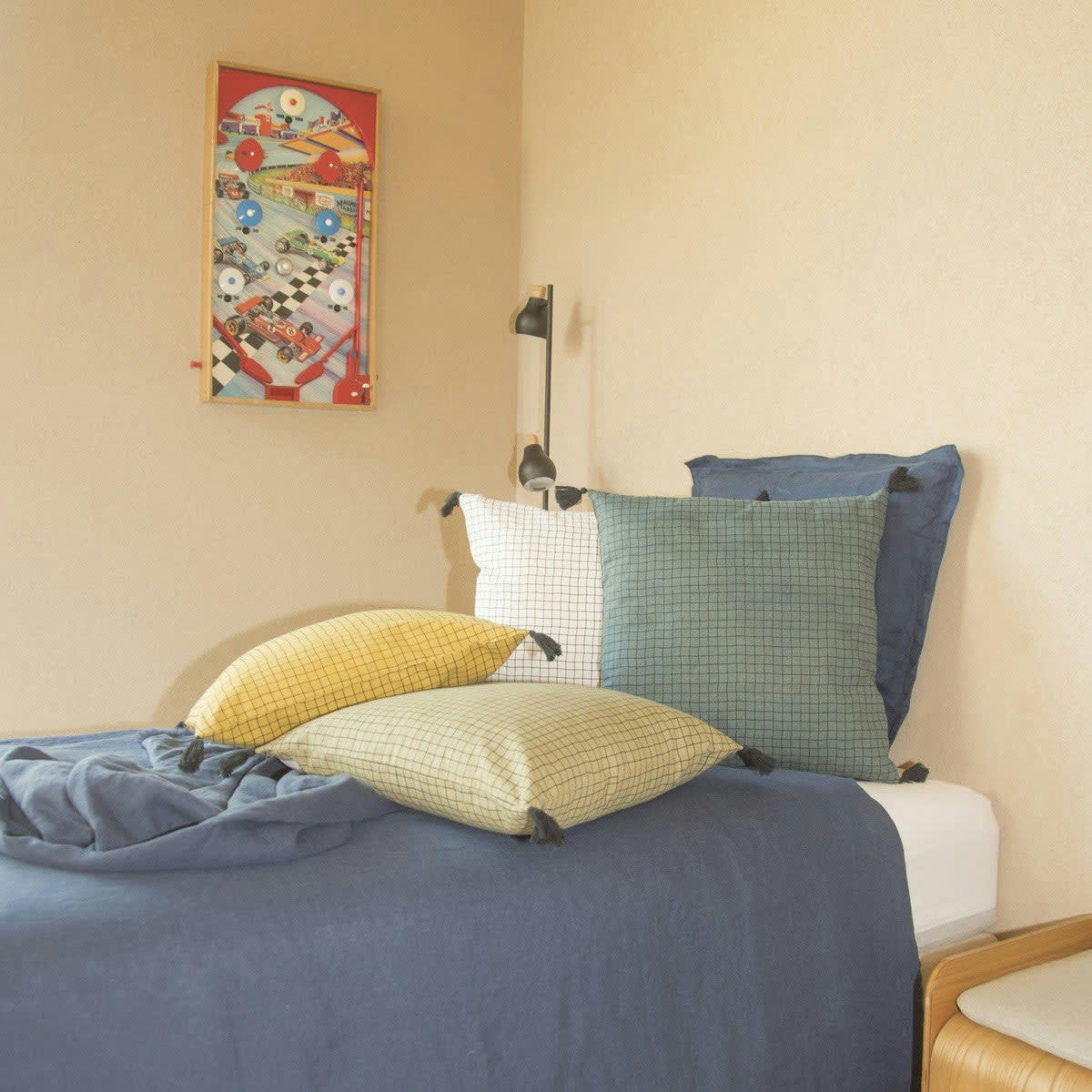 CARO - Housse de coussin coton  50x50 vert kaki