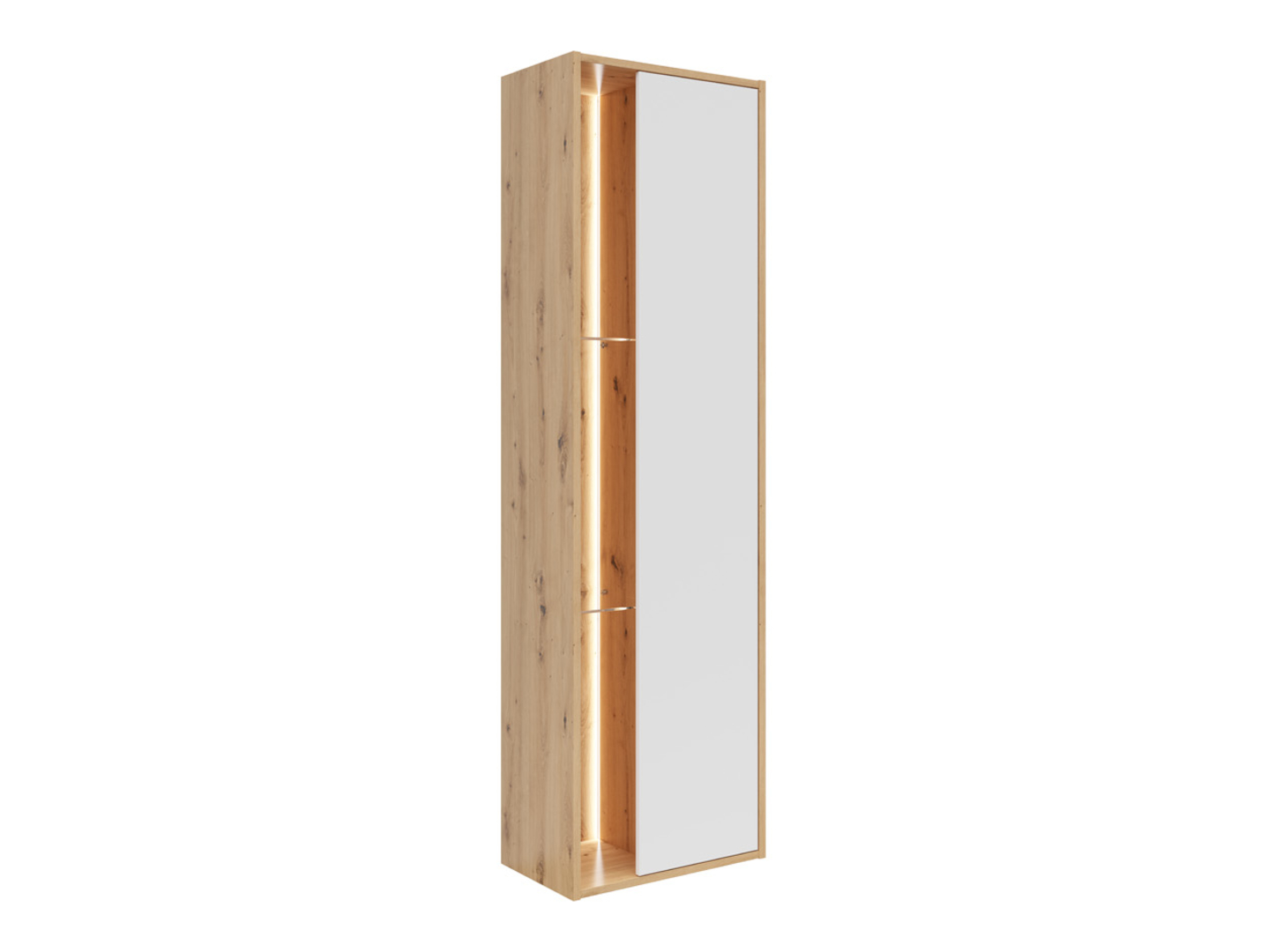 Regał Gap 52 cm z drzwiami i 3 półkami dąb artisan/biały