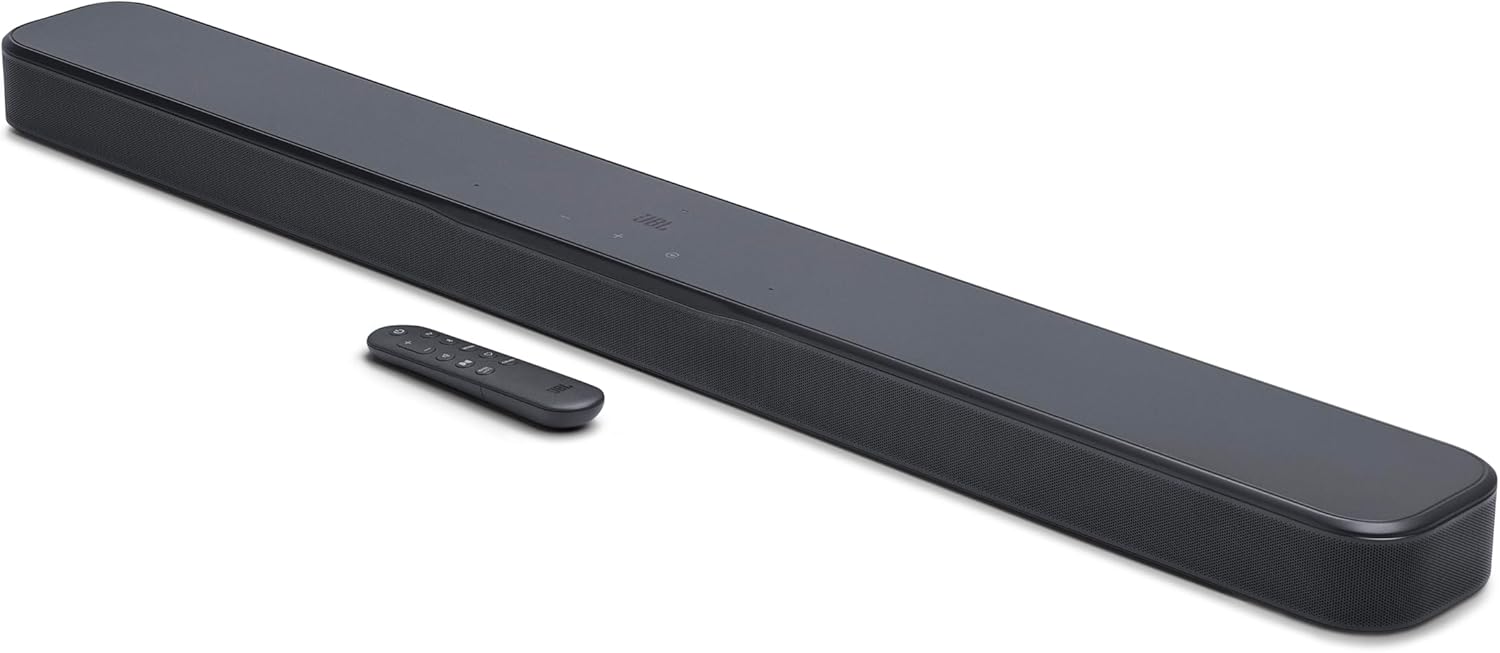 JBL Bar 300MK2-5.0 Channel All-in-one soundbar with Dolby Atmos, MultiBeam 3.0 & PureVoice 2.0, Easy Sound Calibration, JBL ONE App and Works with Voice Assistant-Enabled Speakers (Black)