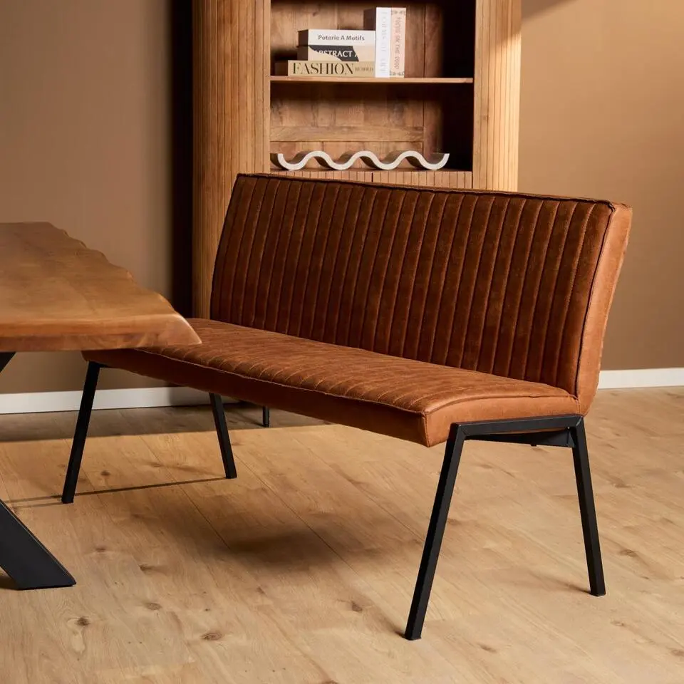 StarFurn - Eetkamerbank Tivoli Bull 155 cm - cognac