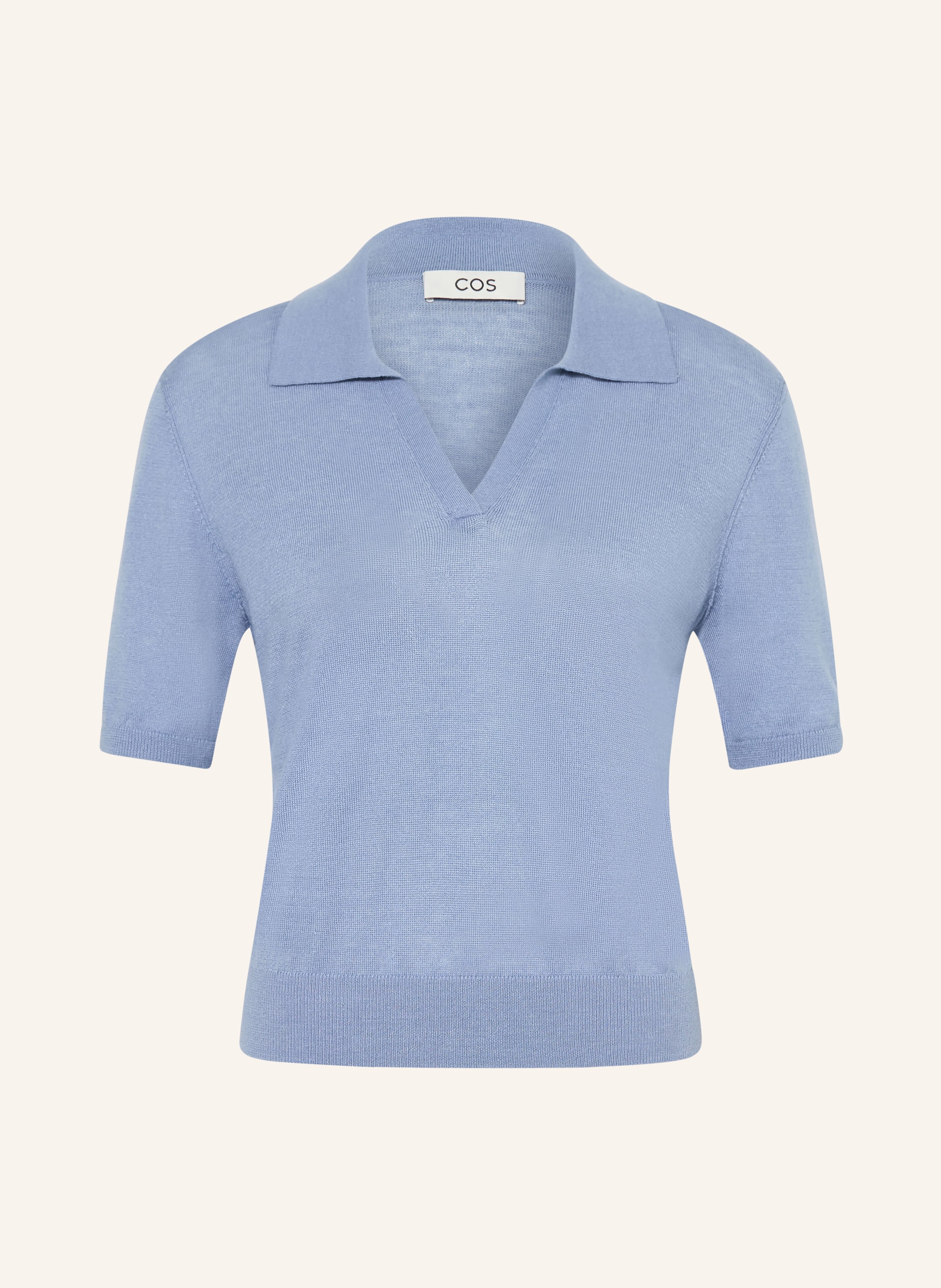 COS Strick-Poloshirt mit Leinen