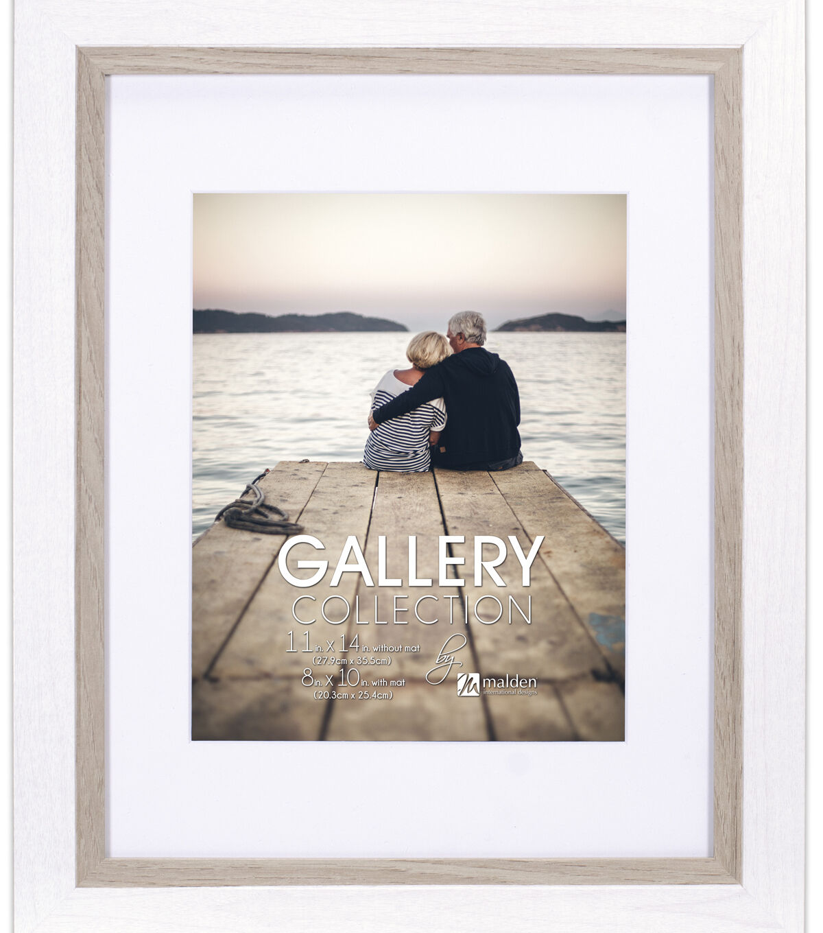 Malden 8 x 10 Matted to 11 x 14 Brown Frame With Beveled Mat