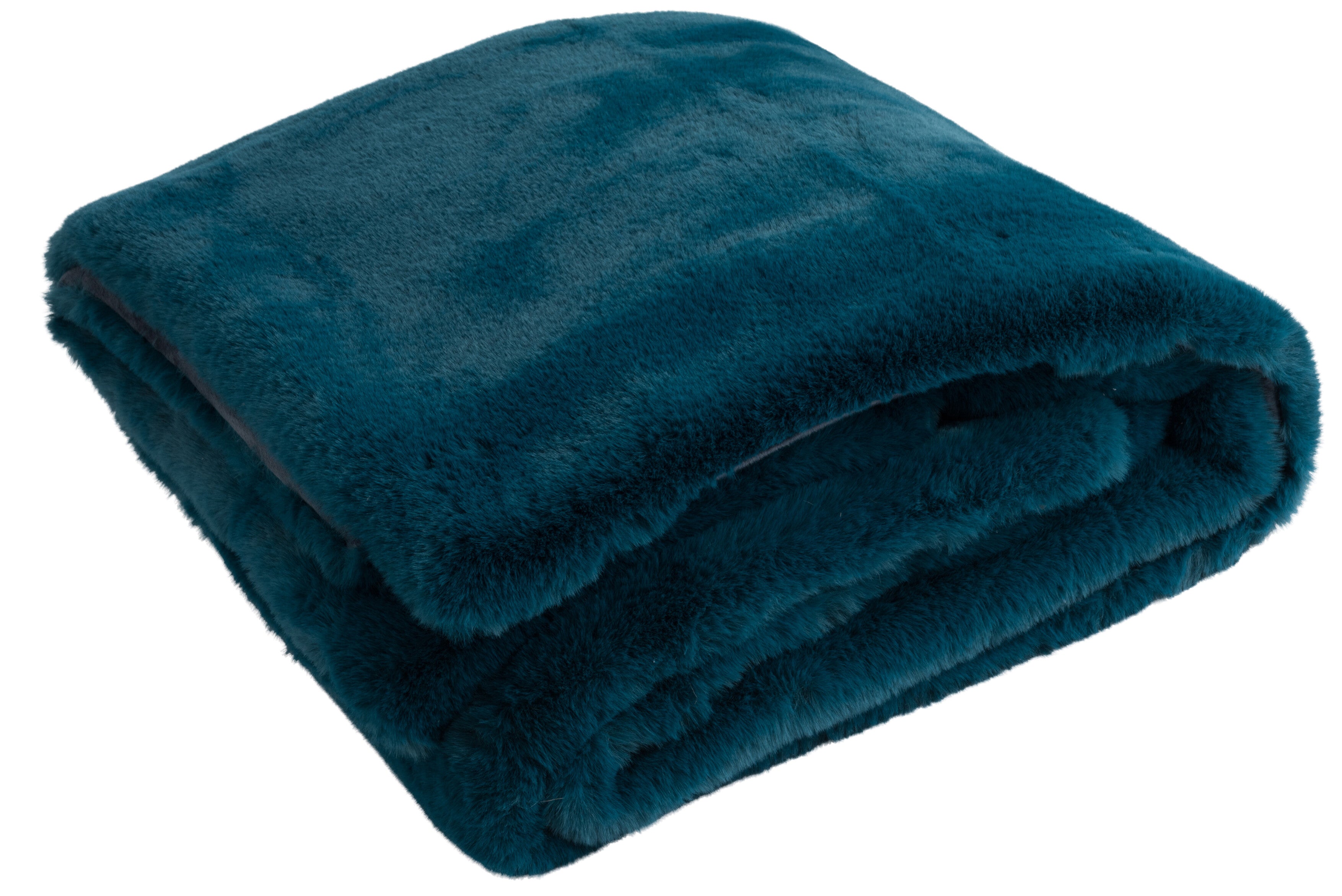 J-Line plaid Cutie - fleece deken – polyester – petrolblauw - 180 x 130 cm