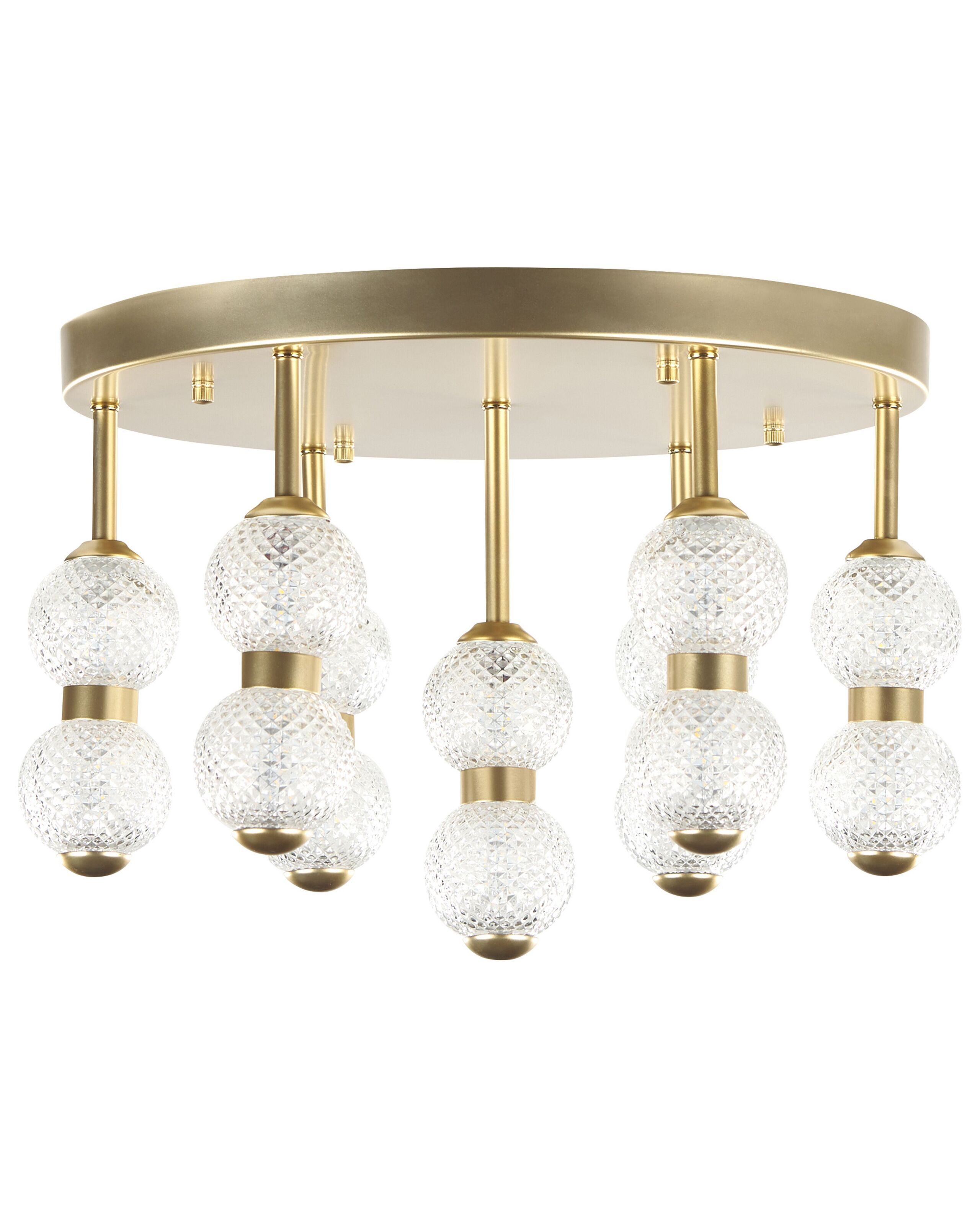 Lampa wisząca LED okrągła metalowa złota