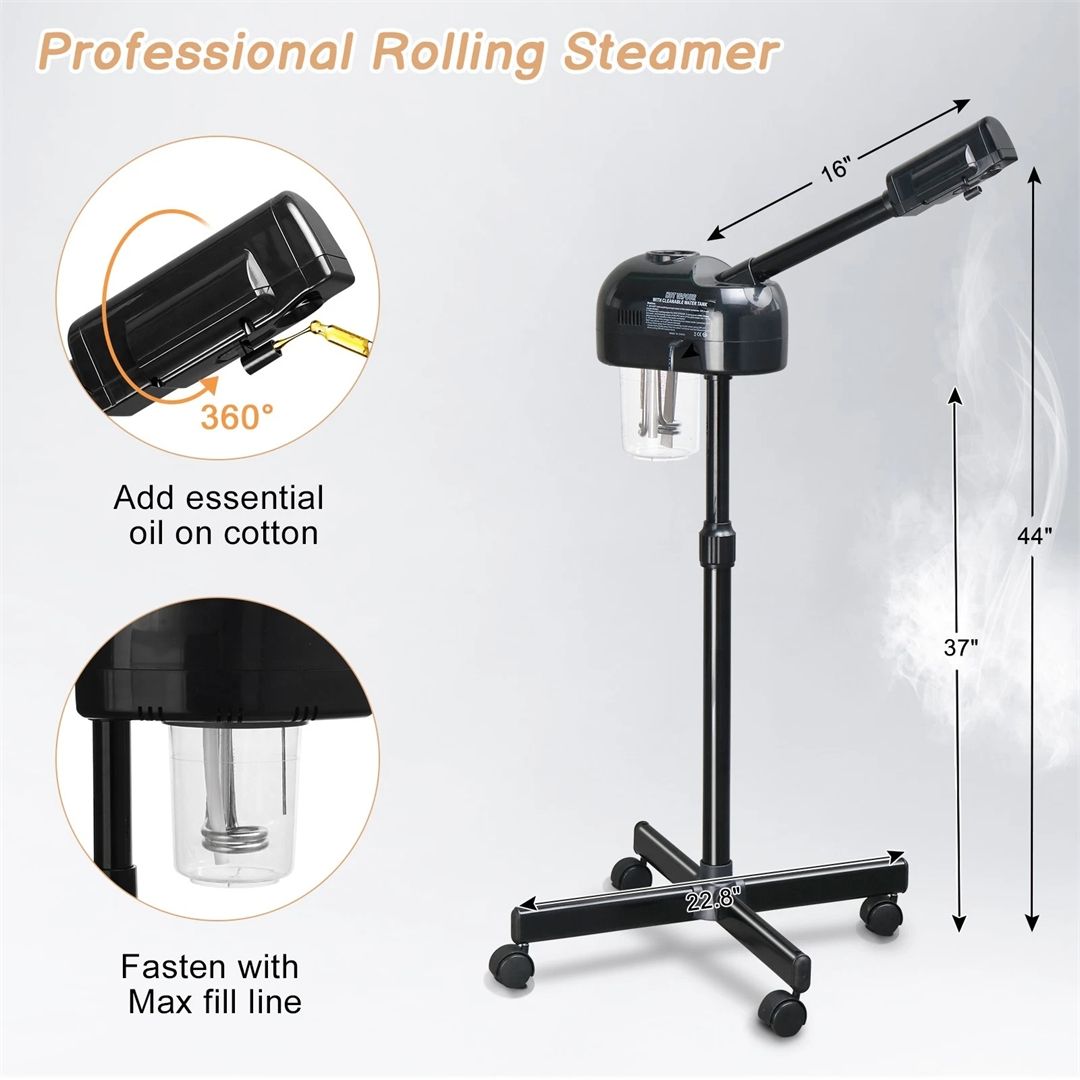 Nordara Salon Facial Steamer Ultrafine Mist Face Sprayer Black