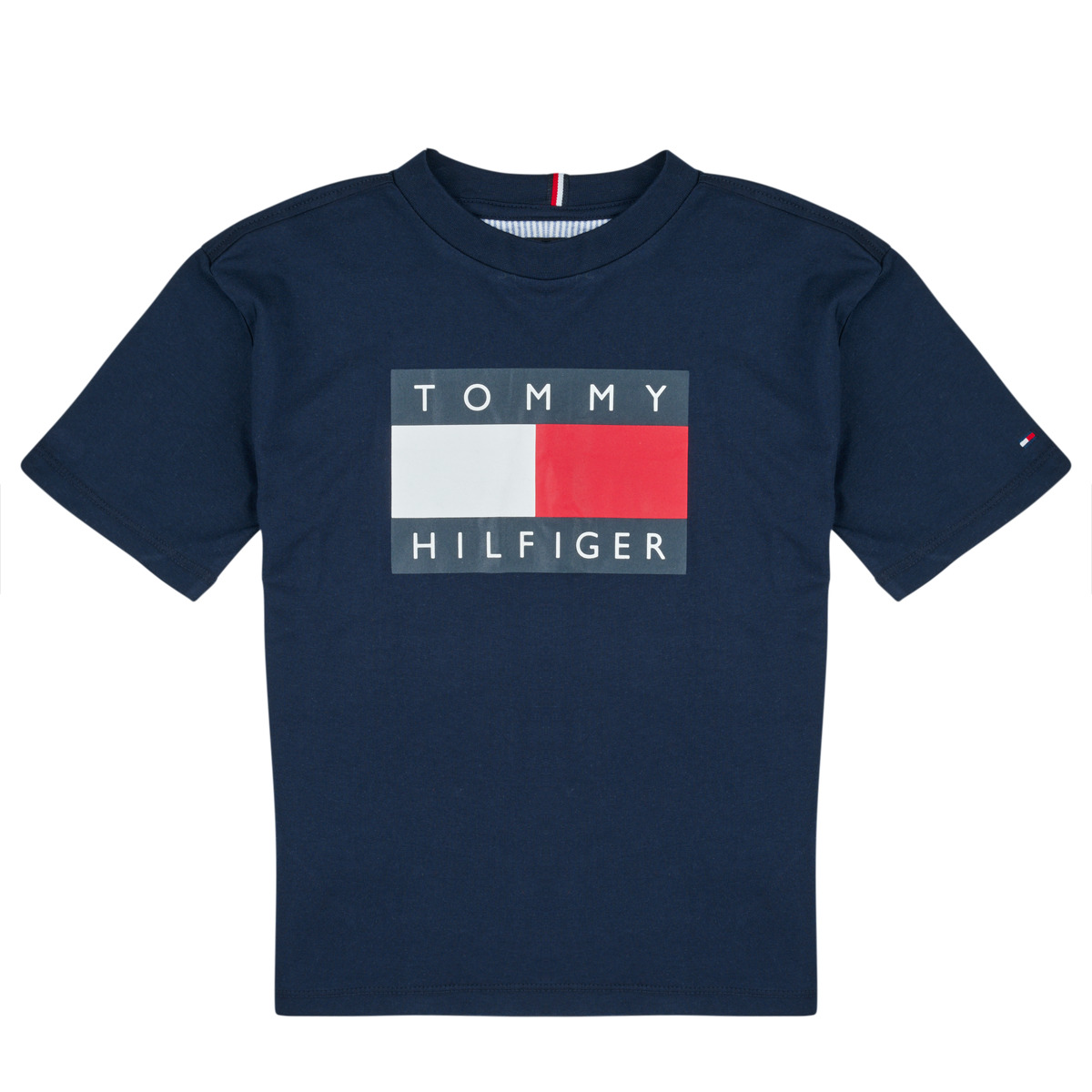 Tommy Hilfiger - HERITAGE PRINTED FLAG T-SHIRT - Marine
