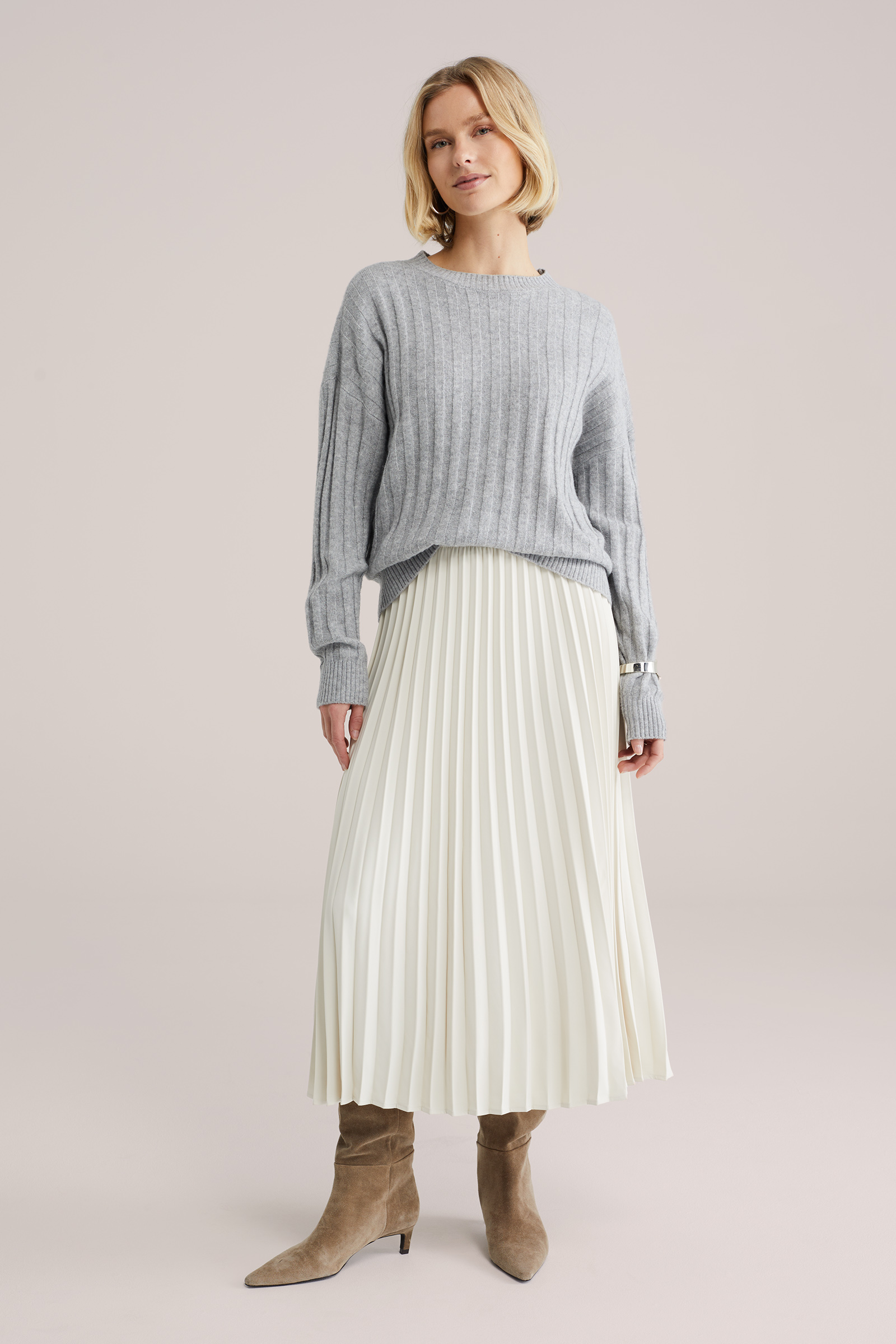 Dames pliss&eacute; midi rok