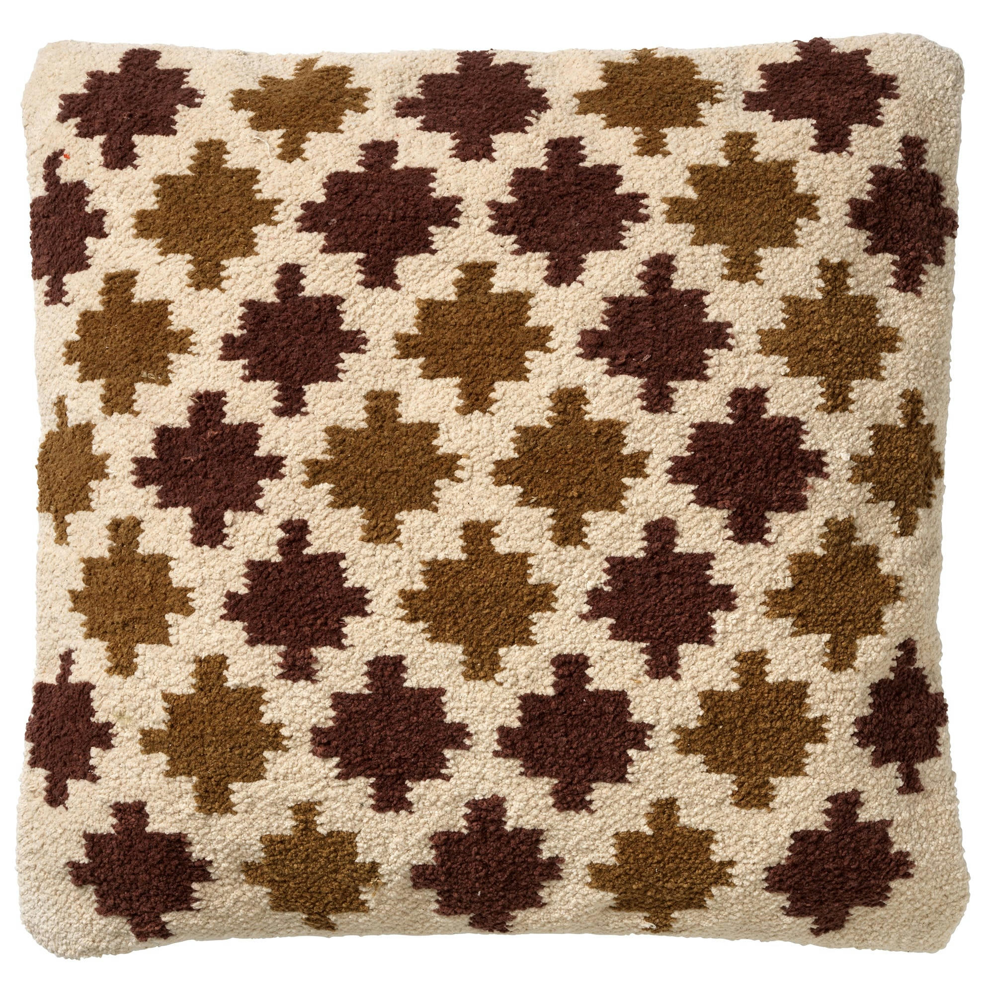 KELIM YAEL - Coussin - beige en coton 45x45 cm avec motif