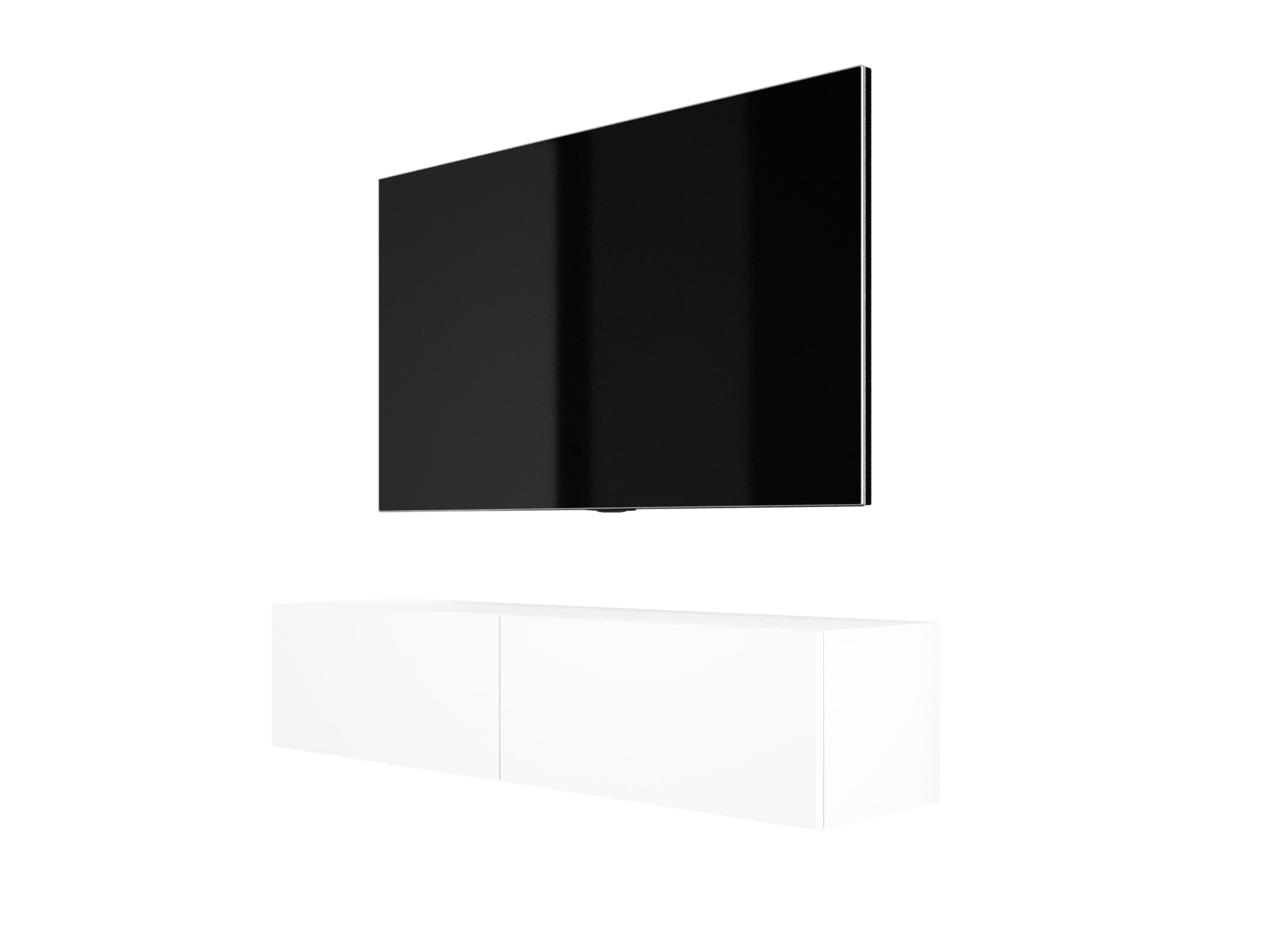 Szafka RTV : Biały Matowy, 140 x 34 x 32 cm