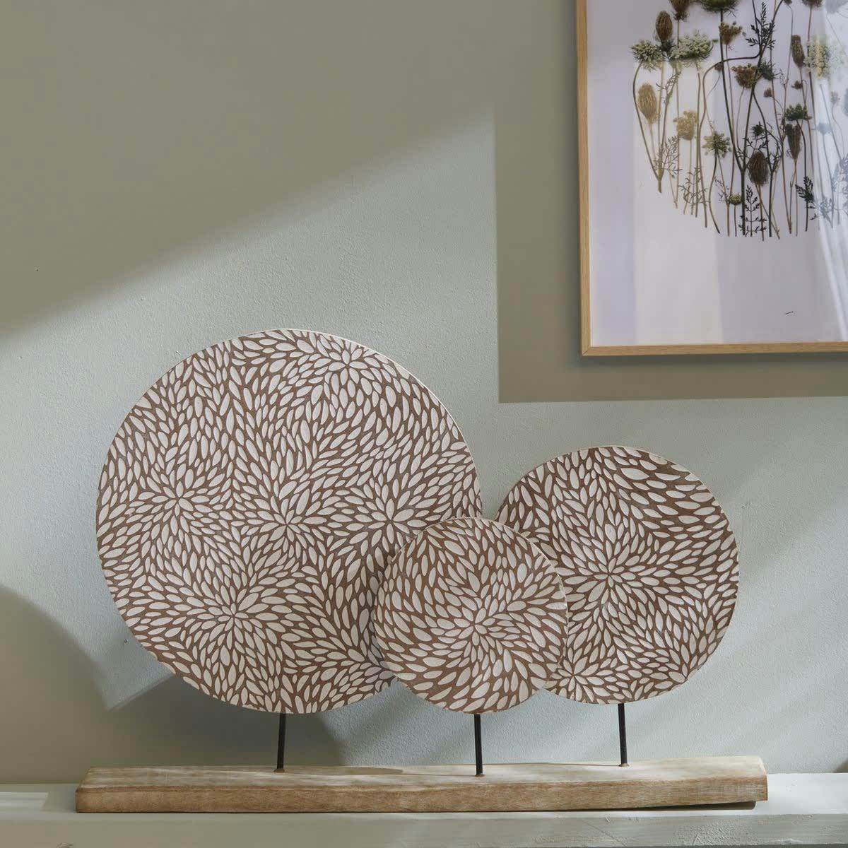 MANGO WOOD - Déco à poser sur pied en bois beige 53x7.5x36