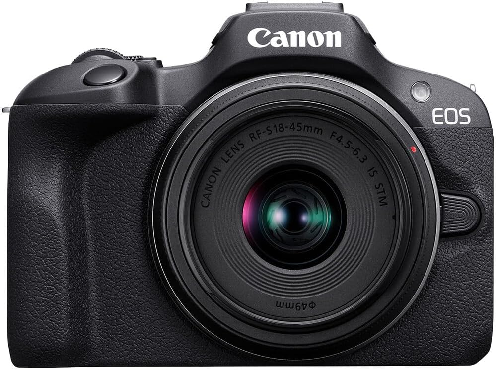 Canon EOS R100 Mirrorless Camera with RF-S18-45mm F4.5-6.3 IS STM Lens Kit  24.1 Megapixel CMOS (APS-C) Sensor  4K Video  RF Mount | Black Bundled with 64GB Memory Card & Camera Shoulder Bag (3 Items)