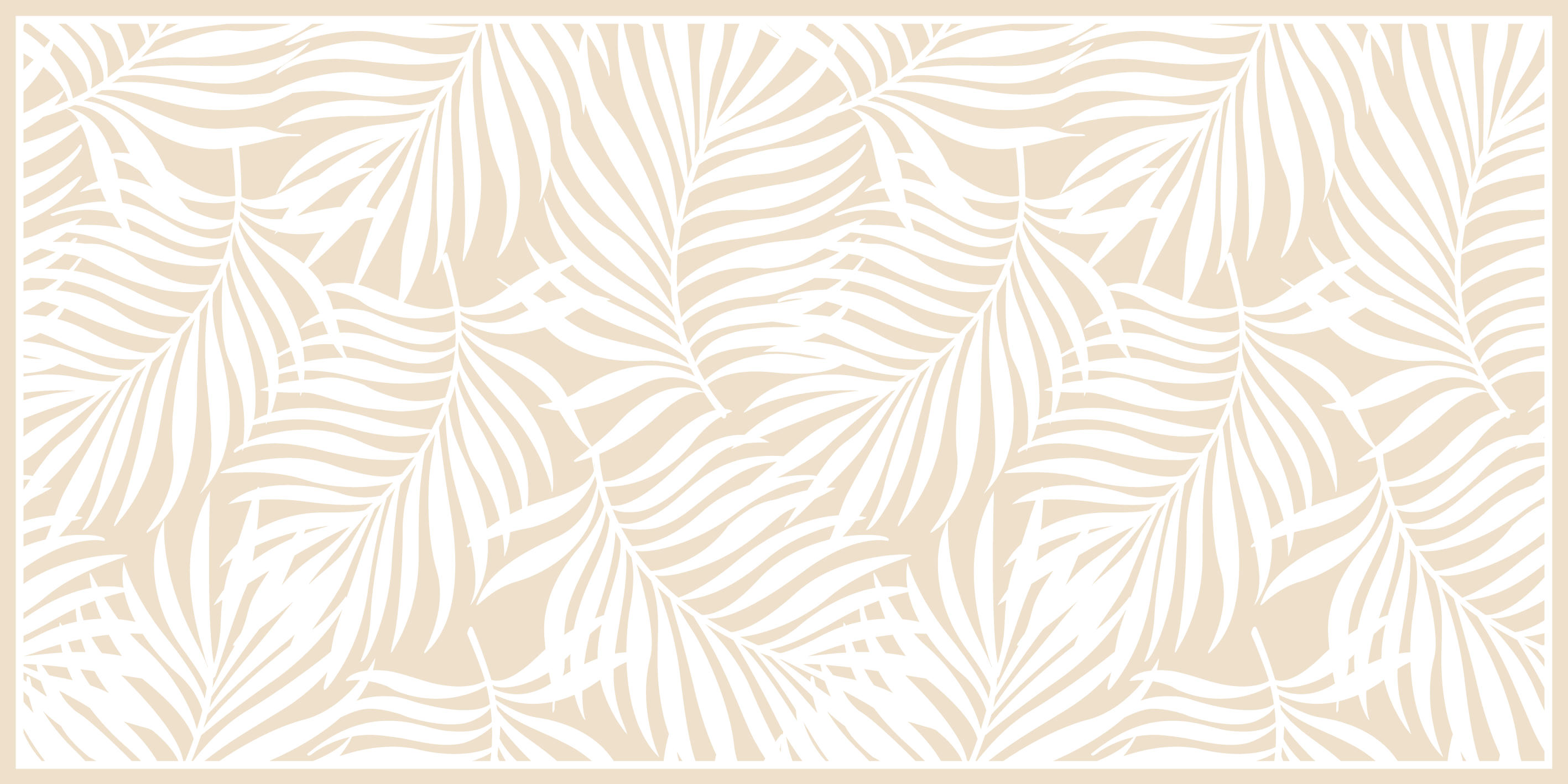 TROPICALLEAVES - Tapis en vinyl feuilles tropicales sable 48x98 cm