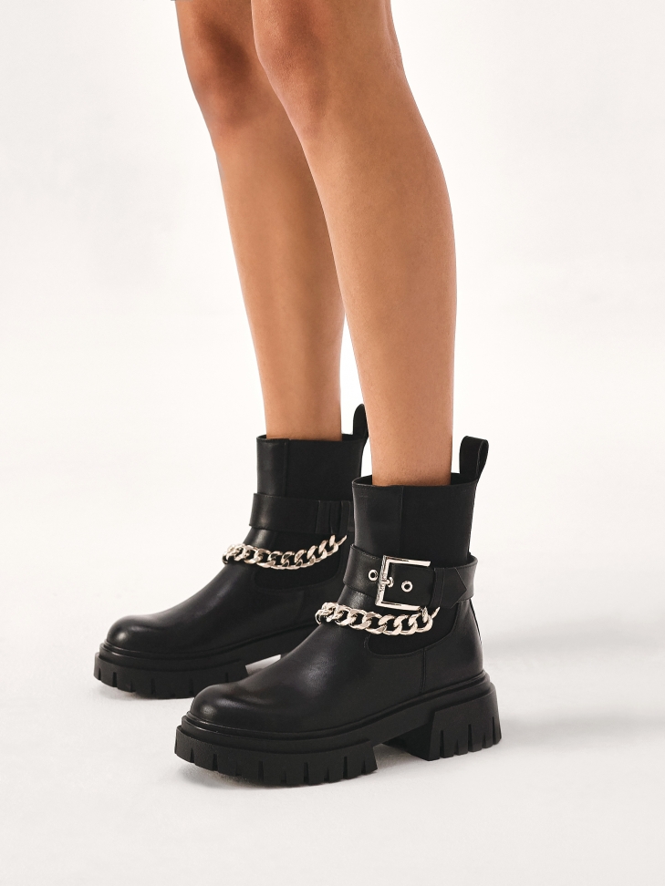 Slip-on boots on a thick sole