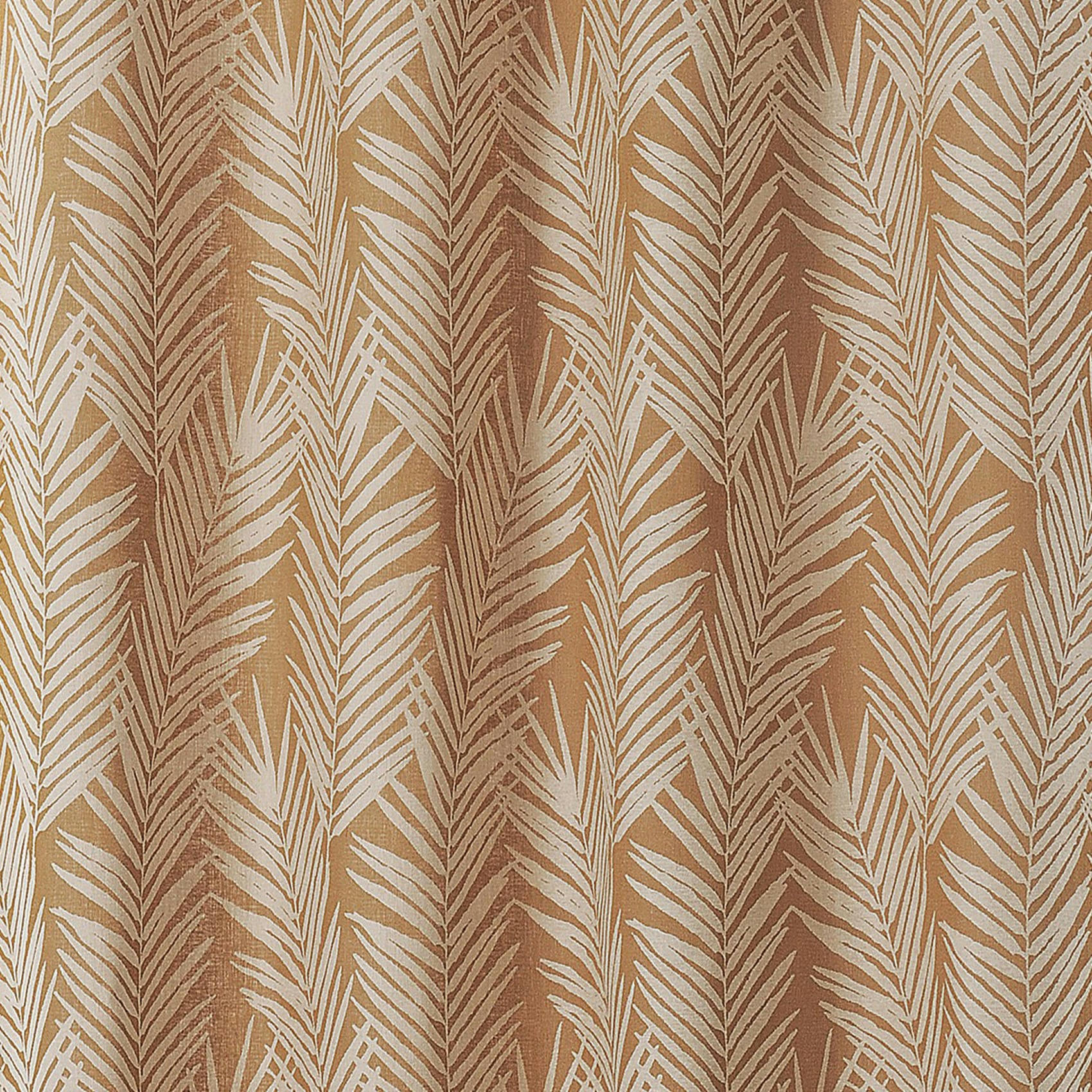 - Rideau galon fronceur imprimé feuillage coton marron clair 140x240 cm