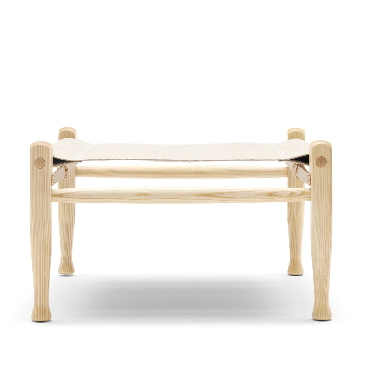 Carl Hansen - KK97170 Safari Hocker, Esche geölt / Leder Natur / Canvas Natur
