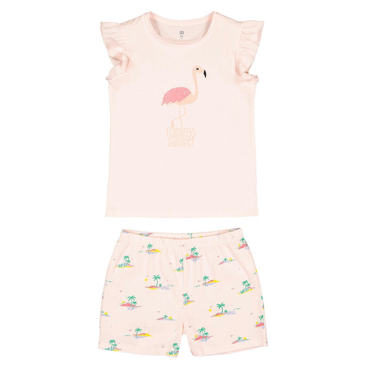 Pyjashort imprimé flamant rose