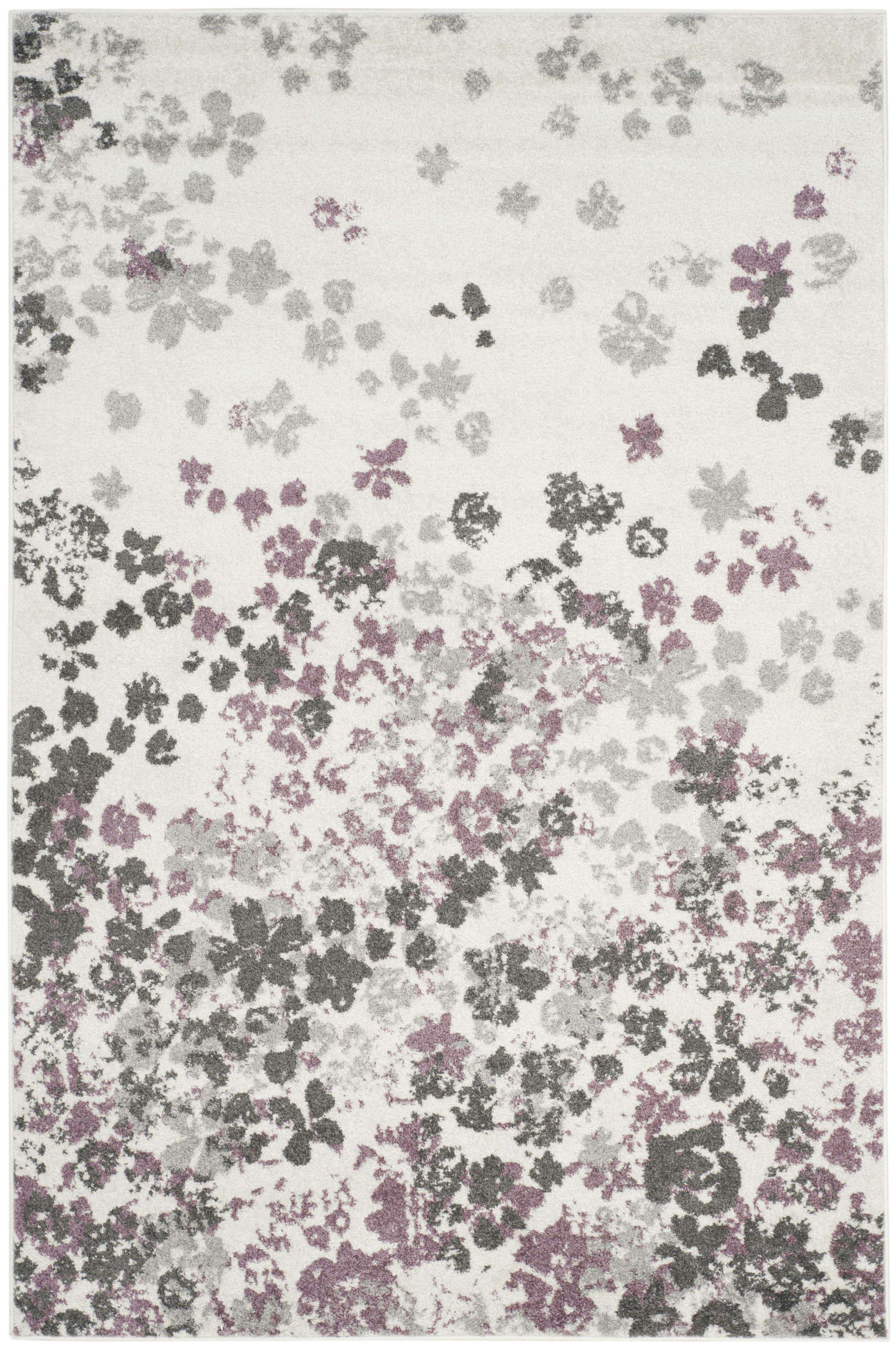 ADIRONDACK - Tapis de salon interieur en ivoire & violet, 122 x 183 cm