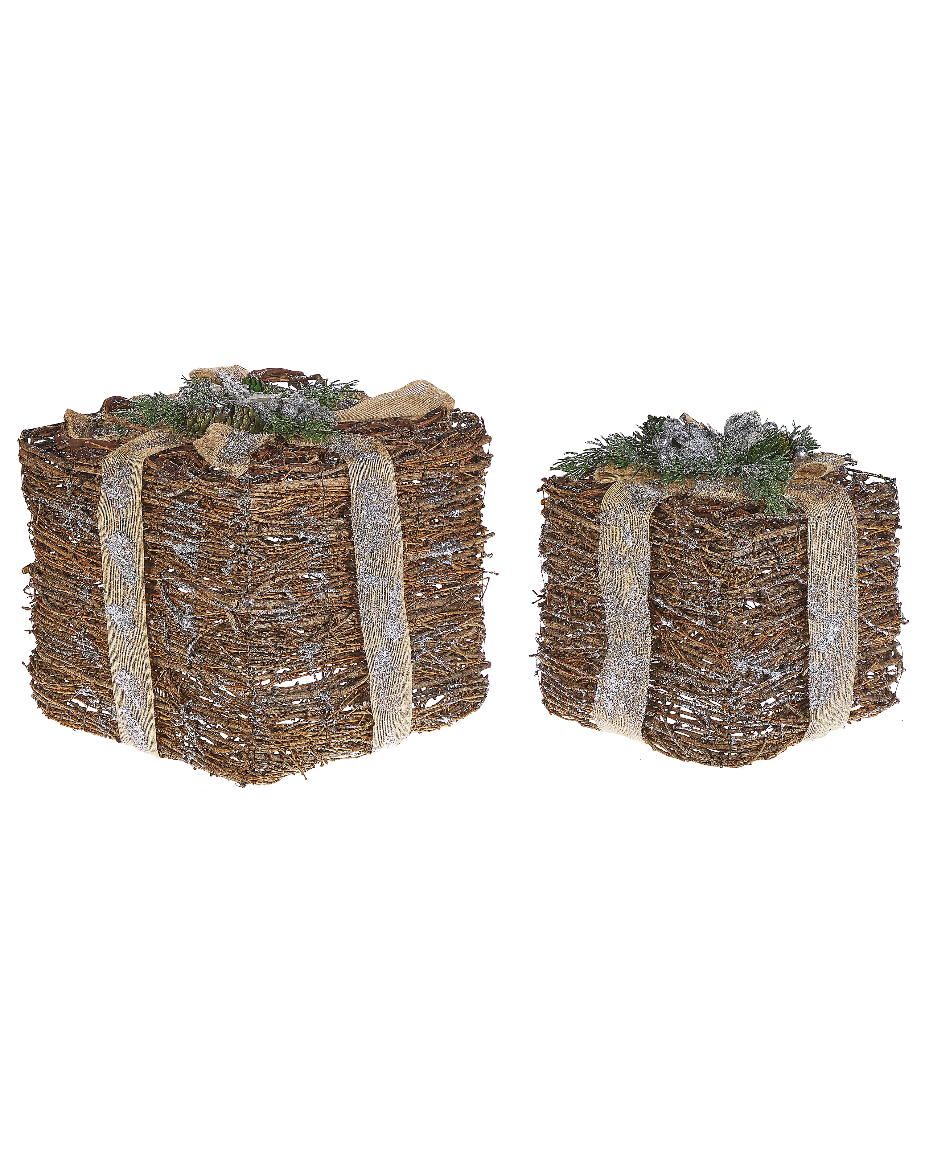 Set of 2 Christmas Decorations INARI Christmas Gifts 28/21 cm Silver