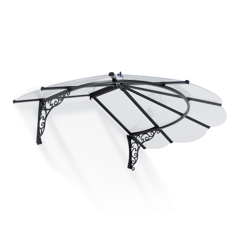 Marquise de porte Iris noire 174,9 x 125 cm CANOPIA