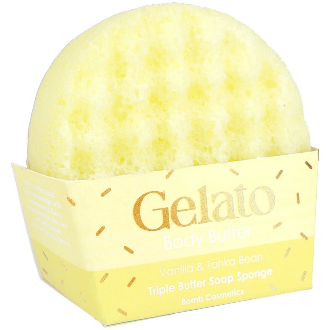 Bomb Cosmetics Gelato Body Buffer Soap Sponge Vanilla & Tonka Bean