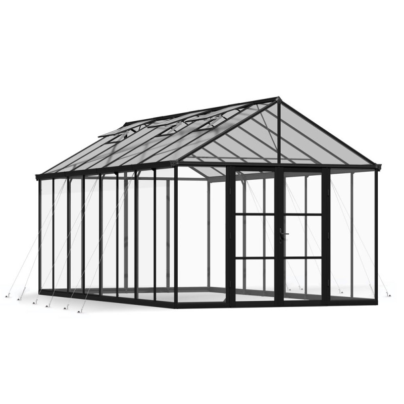 Serre en polycarbonate Aria noire 17,9 m² CANOPIA