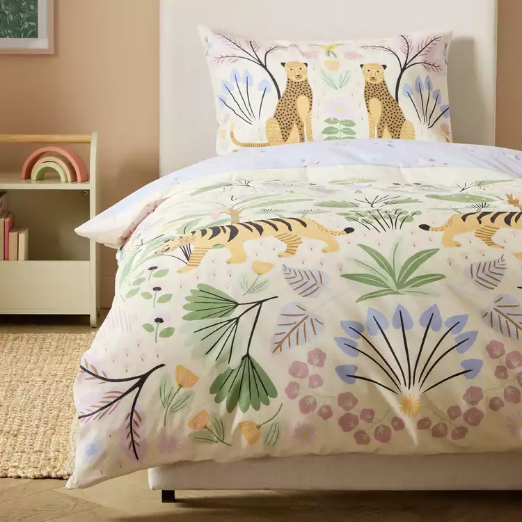 Habitat Flora Fauna Panel Cream Bedding Set - Single