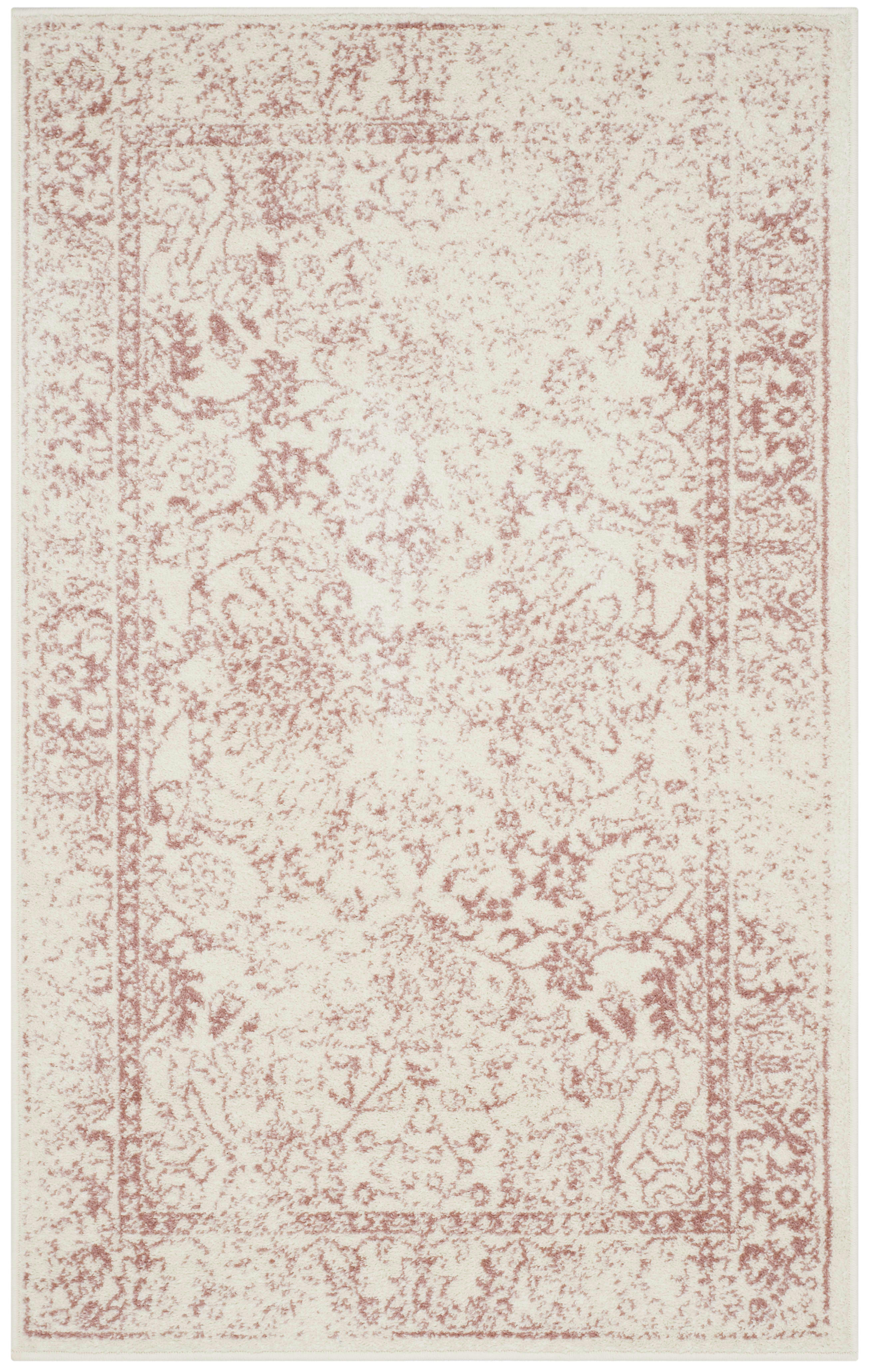 ADIRONDACK - Tapis de salon interieur en ivoire & rose, 91 x 152 cm