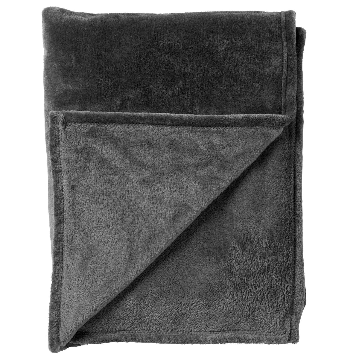 MARLEY - plaid 150x200 cm - fleece deken - extra dik - Charcoal Gray - antraciet