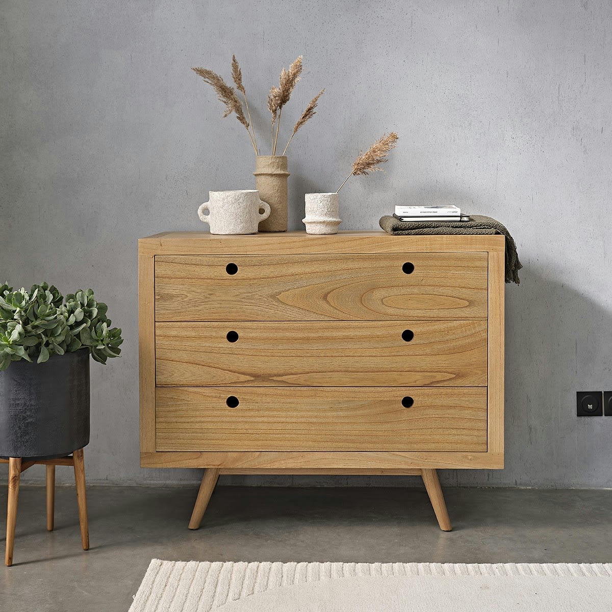 OSLO - Commode en mindi massif 110 cm