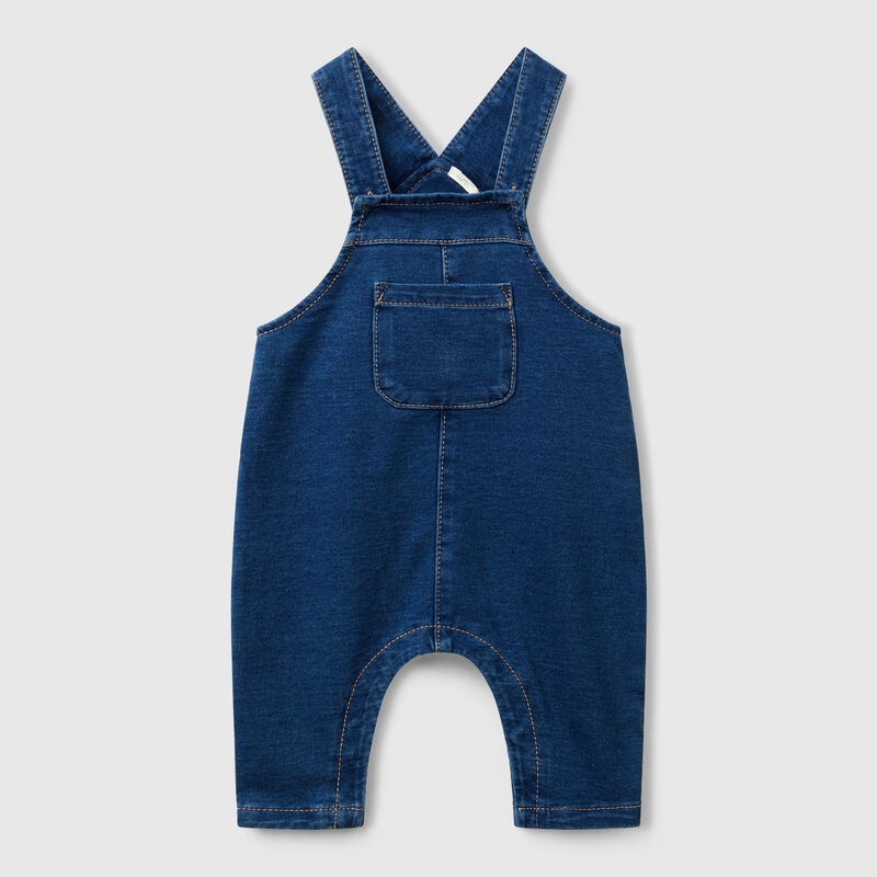 Denim look baggy fit dungarees