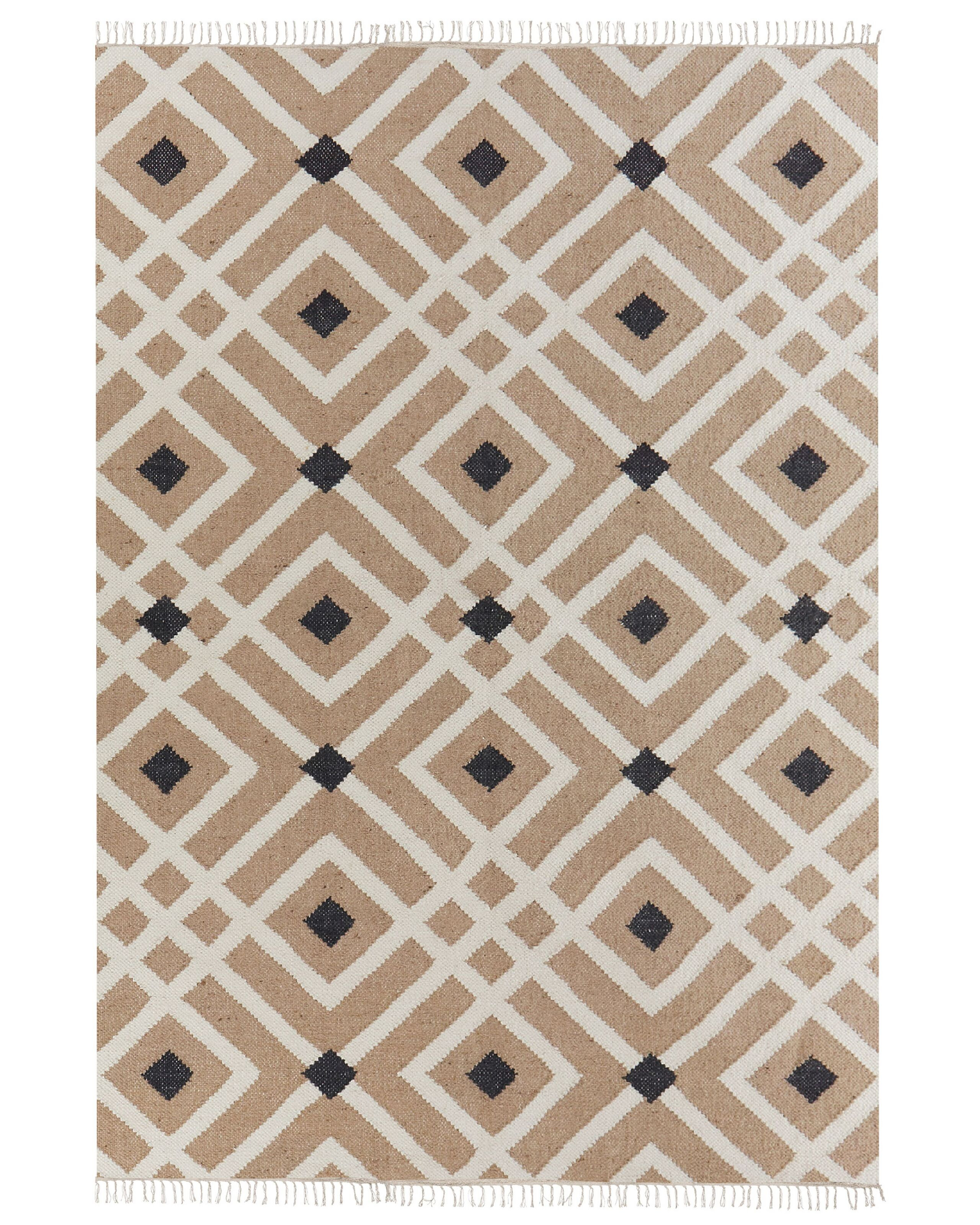 Dywan jutowy pleciony 160 x 230 cm beżowy