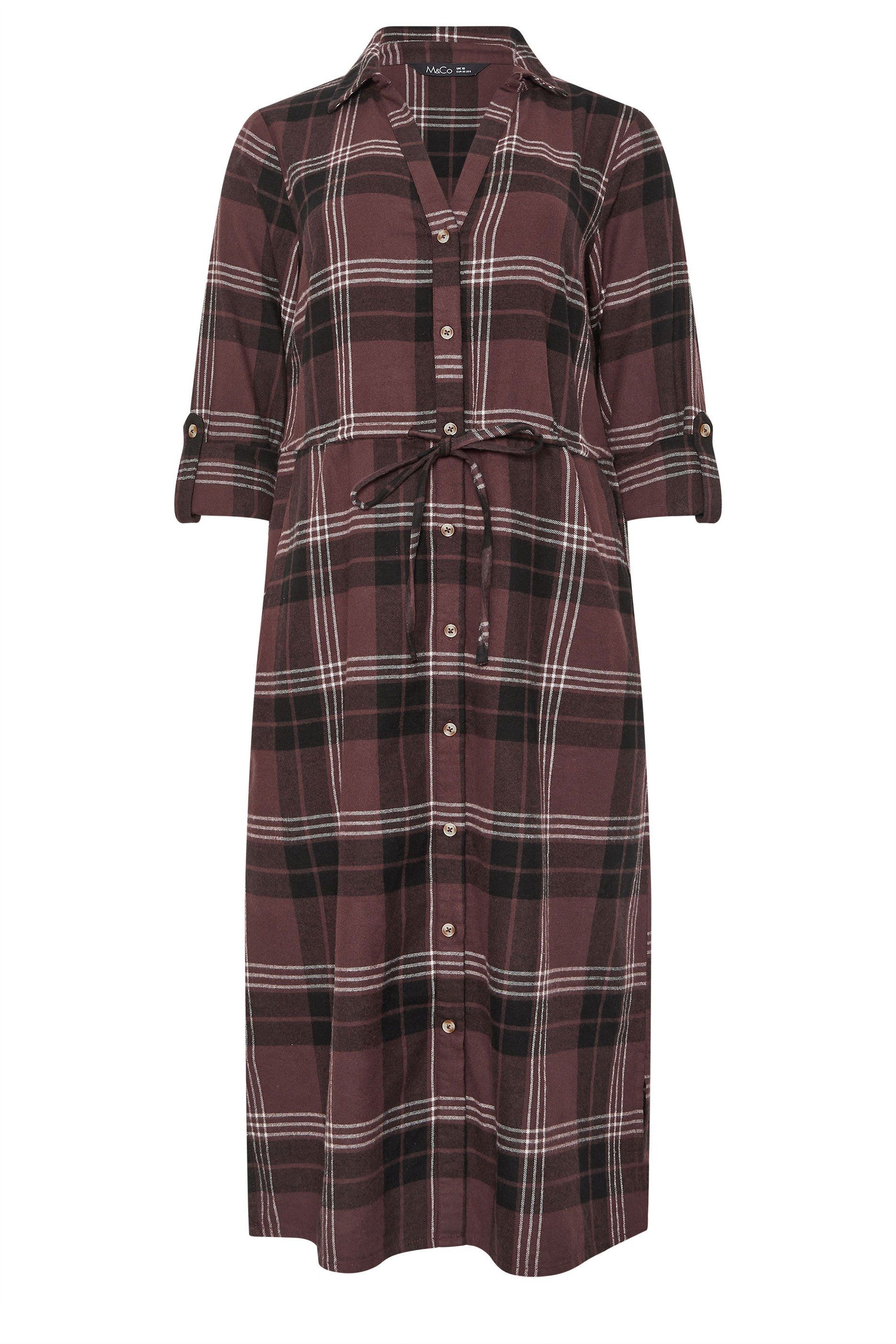 M&Co Check Cotton Shirt Dress