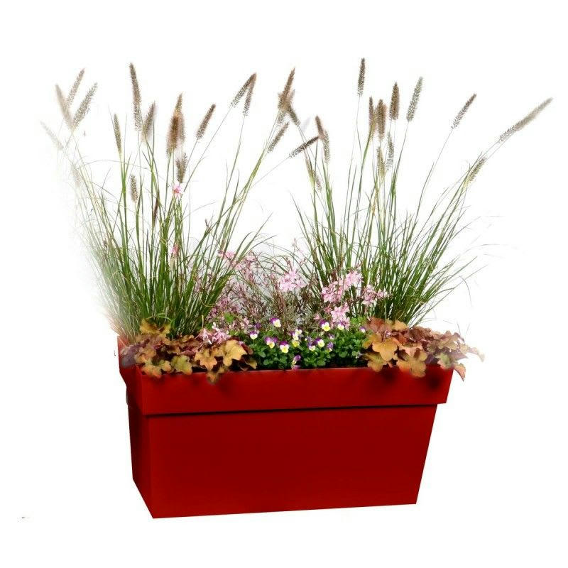 TOSCANE - Jardinière Muret Toscane 79 x 36 x 39 cm - Rouge rubis
