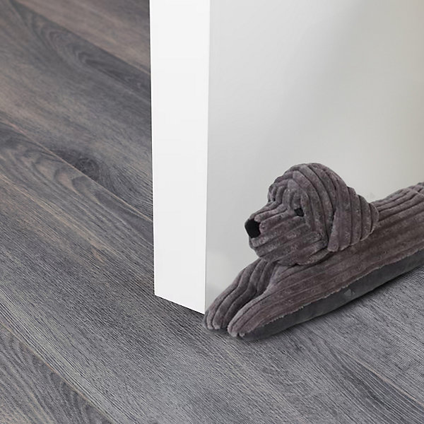 Boudin de porte 80 cm WOOF 100% polyester petit chigris velour cottelé