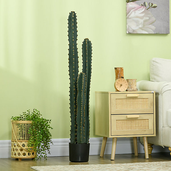 Cactus artificiel grand réalisme plante artificielle grande taille dim. dia. 18 x 120H cm vert