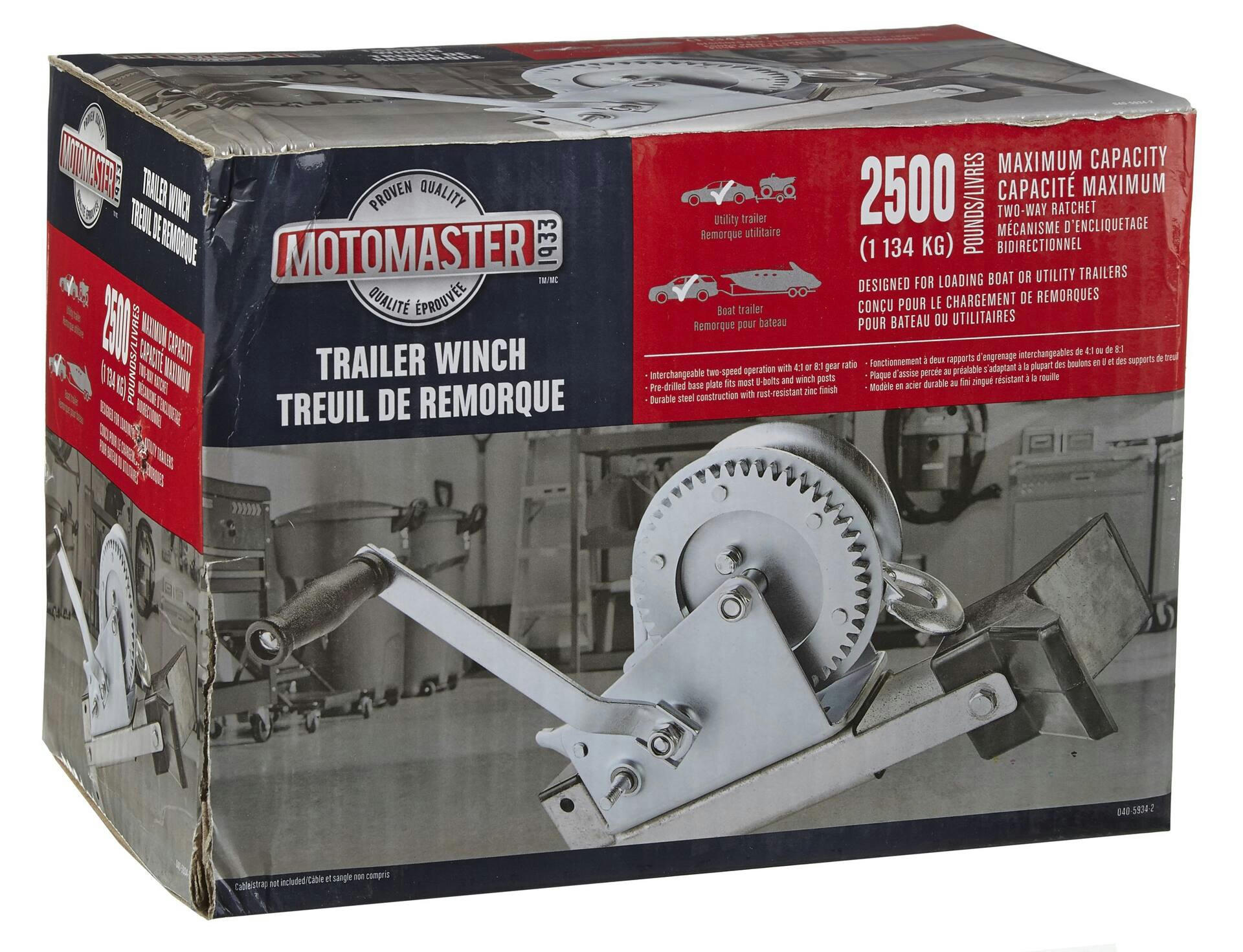 MotoMaster 2,500-lb 2-Speed Trailer Winch