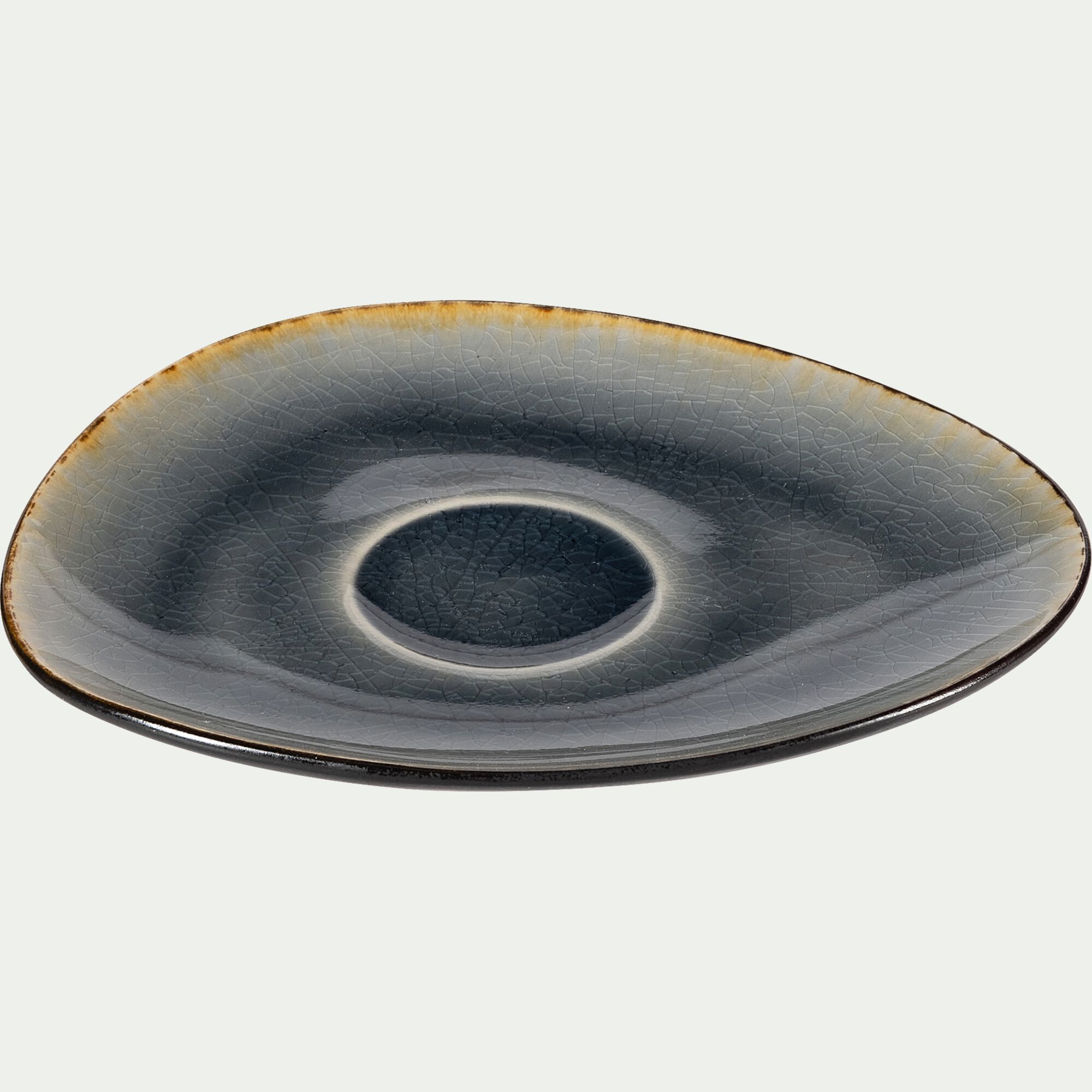 SELIME - Tasse et sous-tasse en grès réactif D10xH5cm - gris